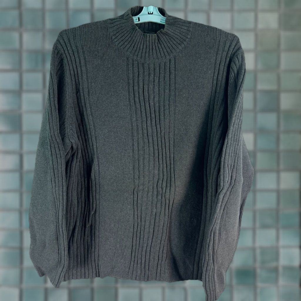 Express Express Cable-knit Pullover Sweater Men’s XL Gray Cotton Made in Japan VTG? Size US XL / EU 56 / 4 - 1 Thumbnail