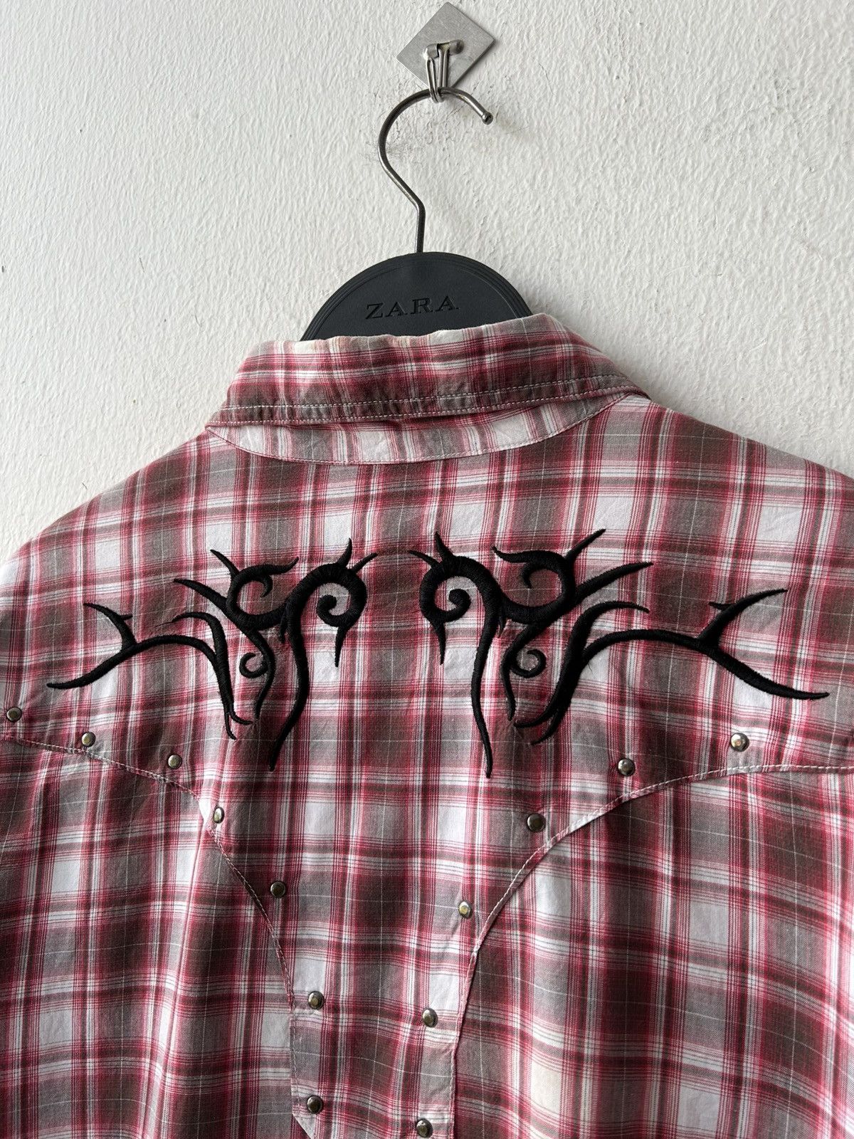 Japanese Brand Y2k Tattoo Embroidery Flannel Size US L / EU 52-54 / 3 - 12 Thumbnail