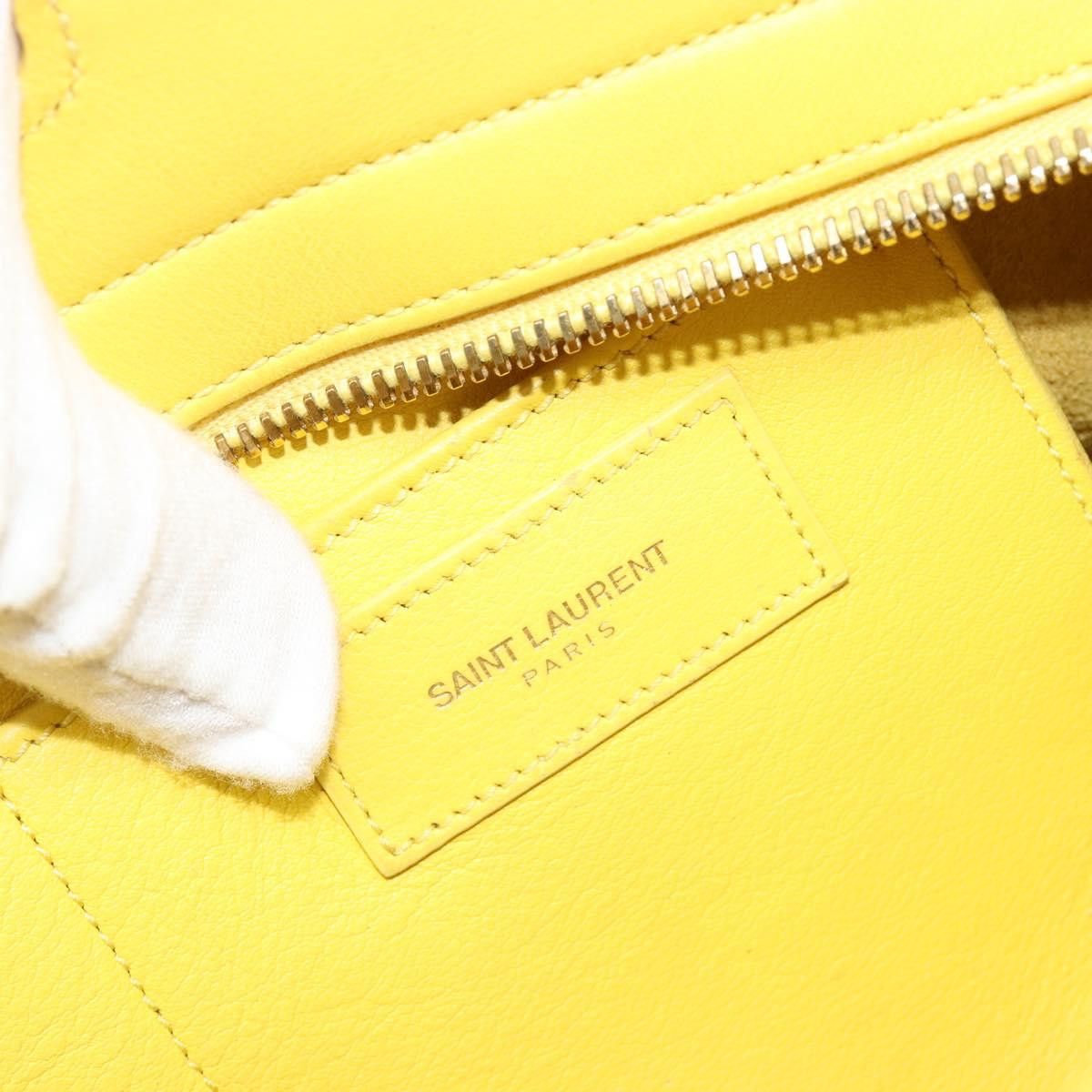 Saint Laurent Paris SAINT LAURENT Baby Cabas Hand Bag Leather 2way Yellow Gold Size ONE SIZE - 25 Thumbnail