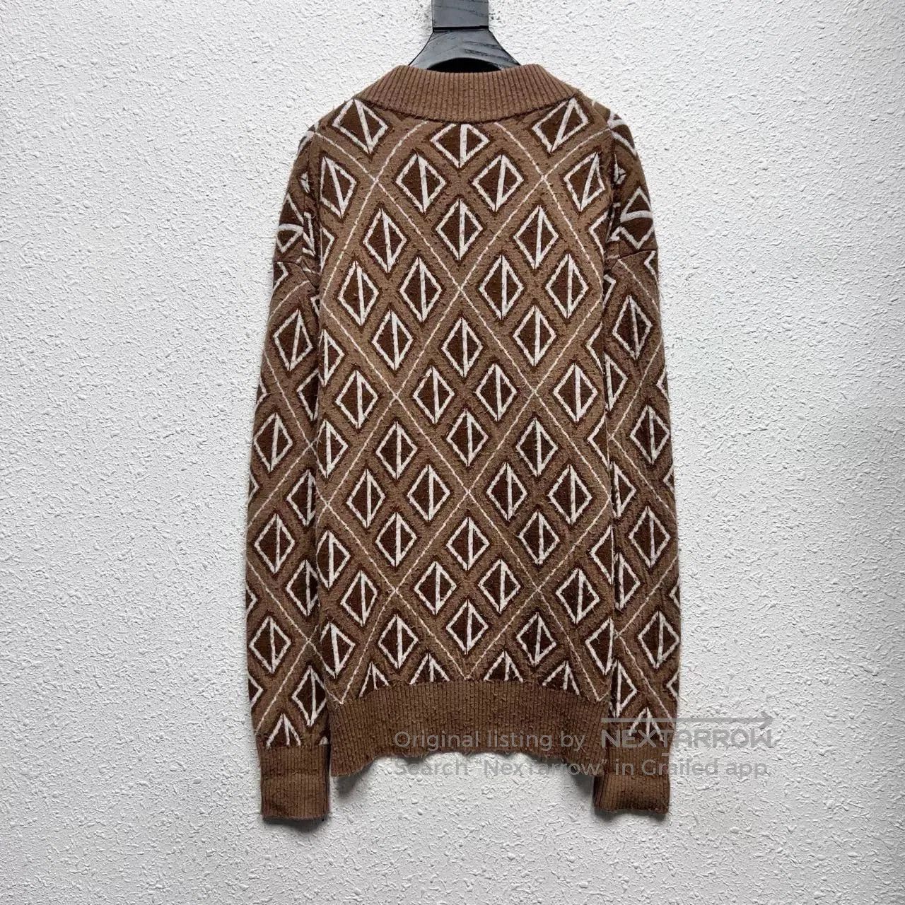 Dior dior ss22 diamond pattern brown cashmere sweater. Size S / US 4 / IT 40 - 2 Thumbnail