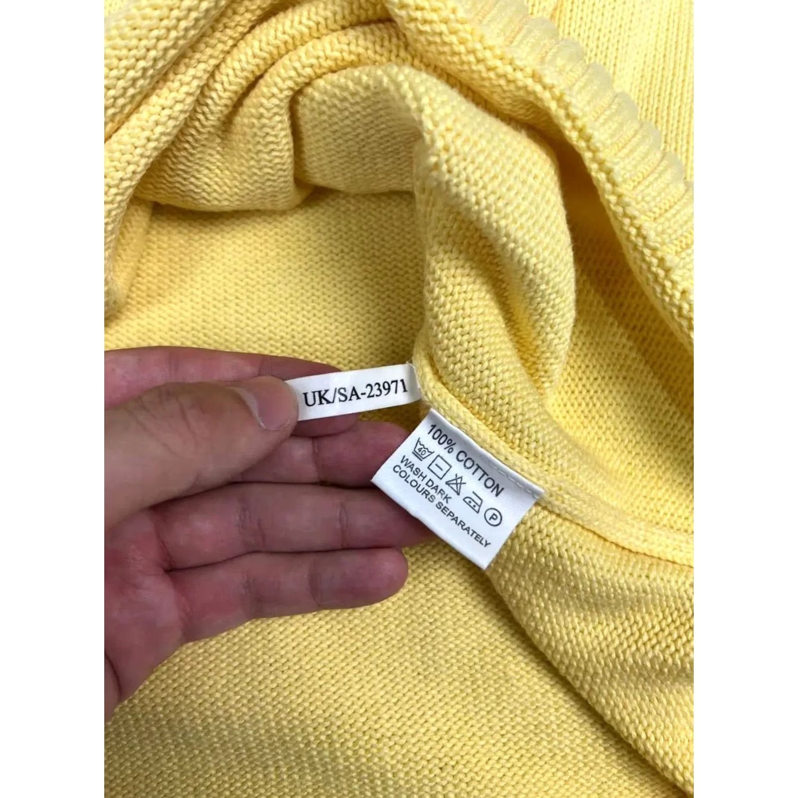 Yves Saint Laurent VINTAGE Yves Saint Laurent Knit Sweater YSL Men XL Yellow Knit Pullover Crew Neck Logo 90s Size US XL / EU 56 / 4 - 7 Thumbnail