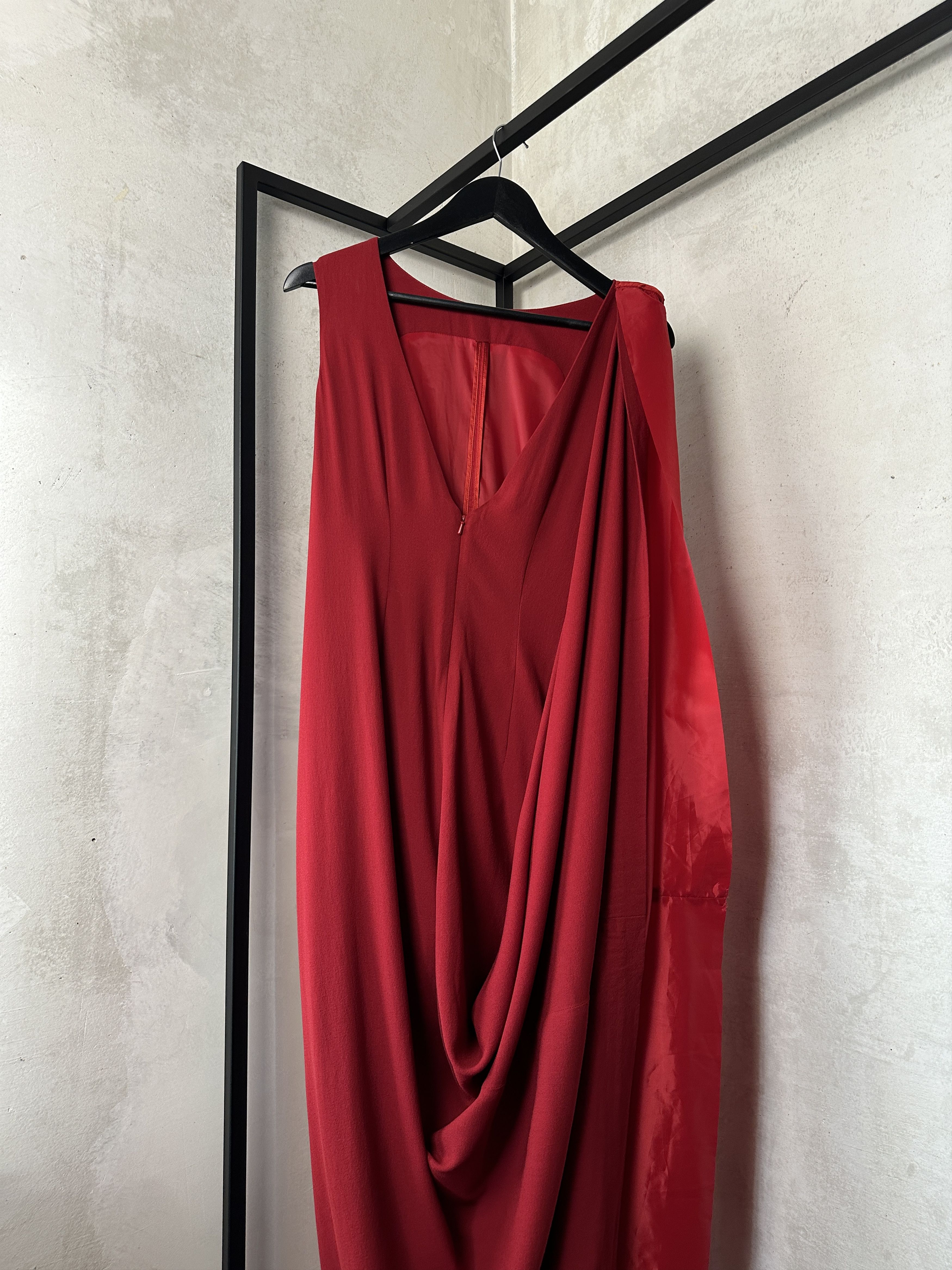 H&M × Maison Margiela Maison Martin Margiela x H&M Red Draped Asymmetrical Dress Size XS / US 0-2 / IT 36-38 - 8 Thumbnail