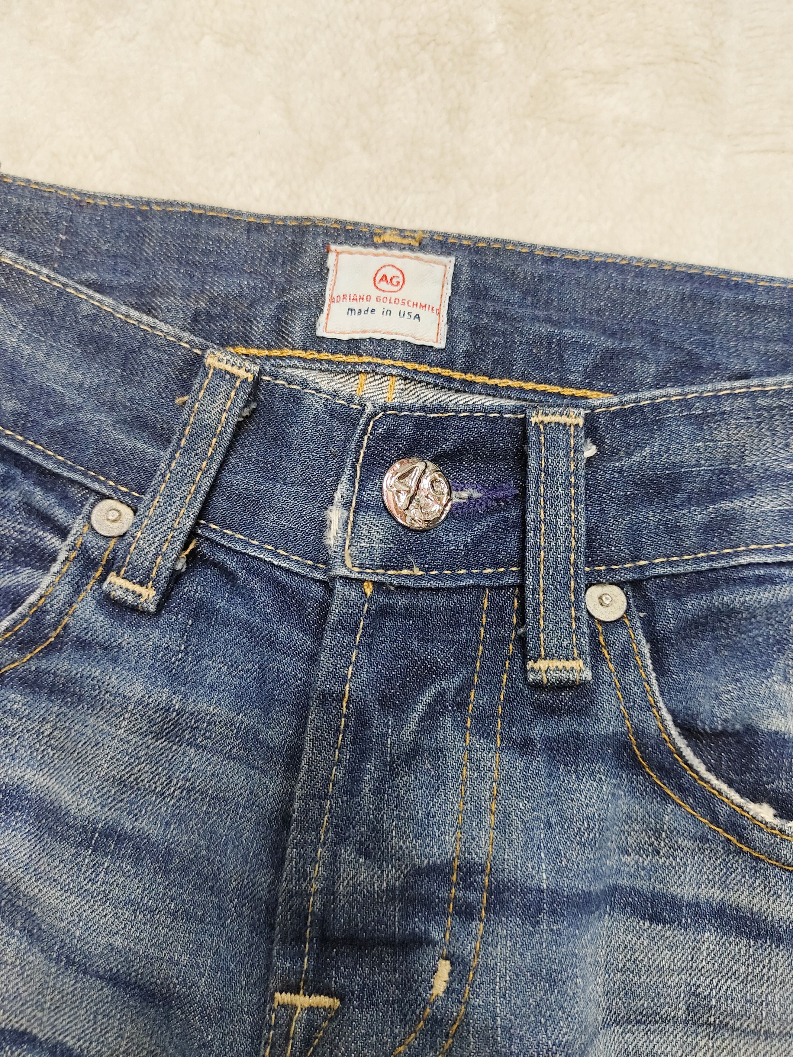 AG Adriano Goldschmied AG Silver Button Distressed Selvegde Slim Straight Jeans Size US 31 - 4 Thumbnail