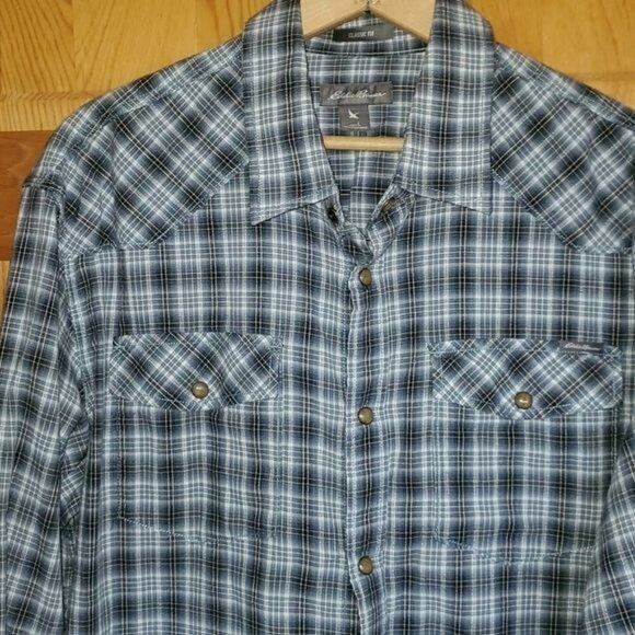 Eddie Bauer Eddie Bauer Classic Fit Casual Snap Button Down Pocketed Lon Size US L / EU 52-54 / 3 - 3 Thumbnail