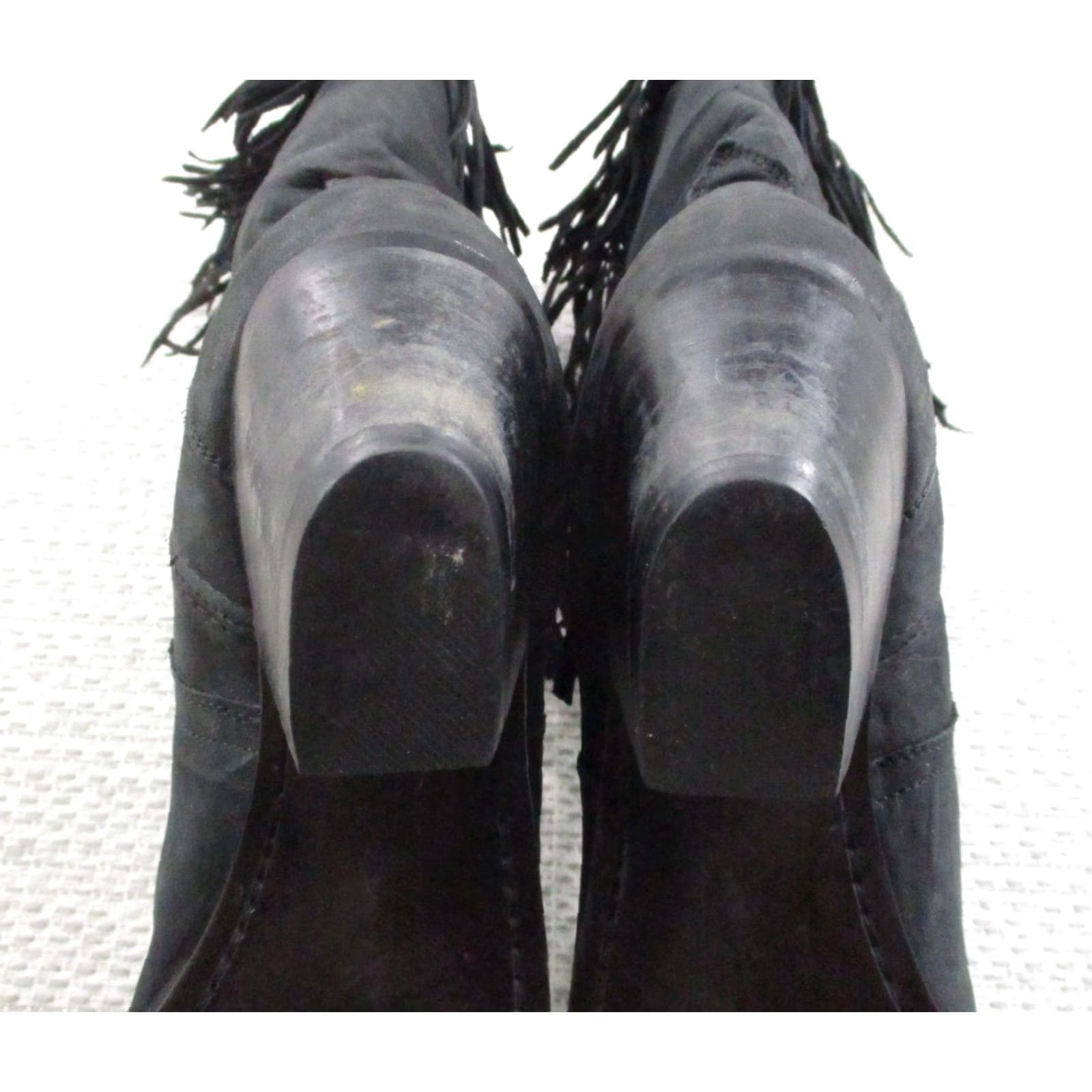 Vintage VINTAGE Acme Fringe Western Cowboy Boots Womens 6.5 Pointed Toe Mid Calf Suede Black Fringe Western Boots Womens 6.5 Size US 7 / IT 37 - 6 Thumbnail