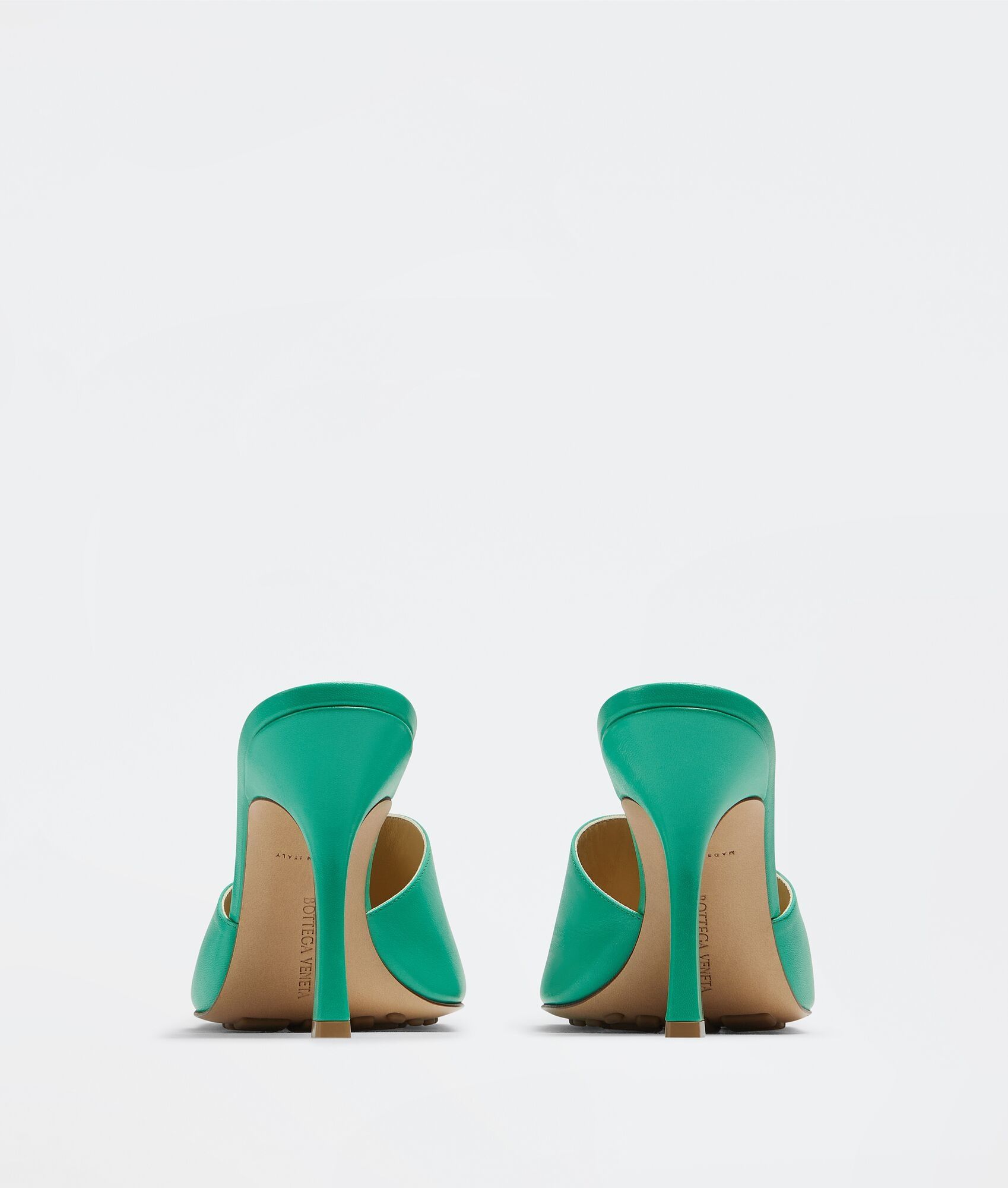 Bottega Veneta o1n1vont0924 Stretch Mules in Acid Turquoise Size US 9 / IT 39 - 3 Thumbnail