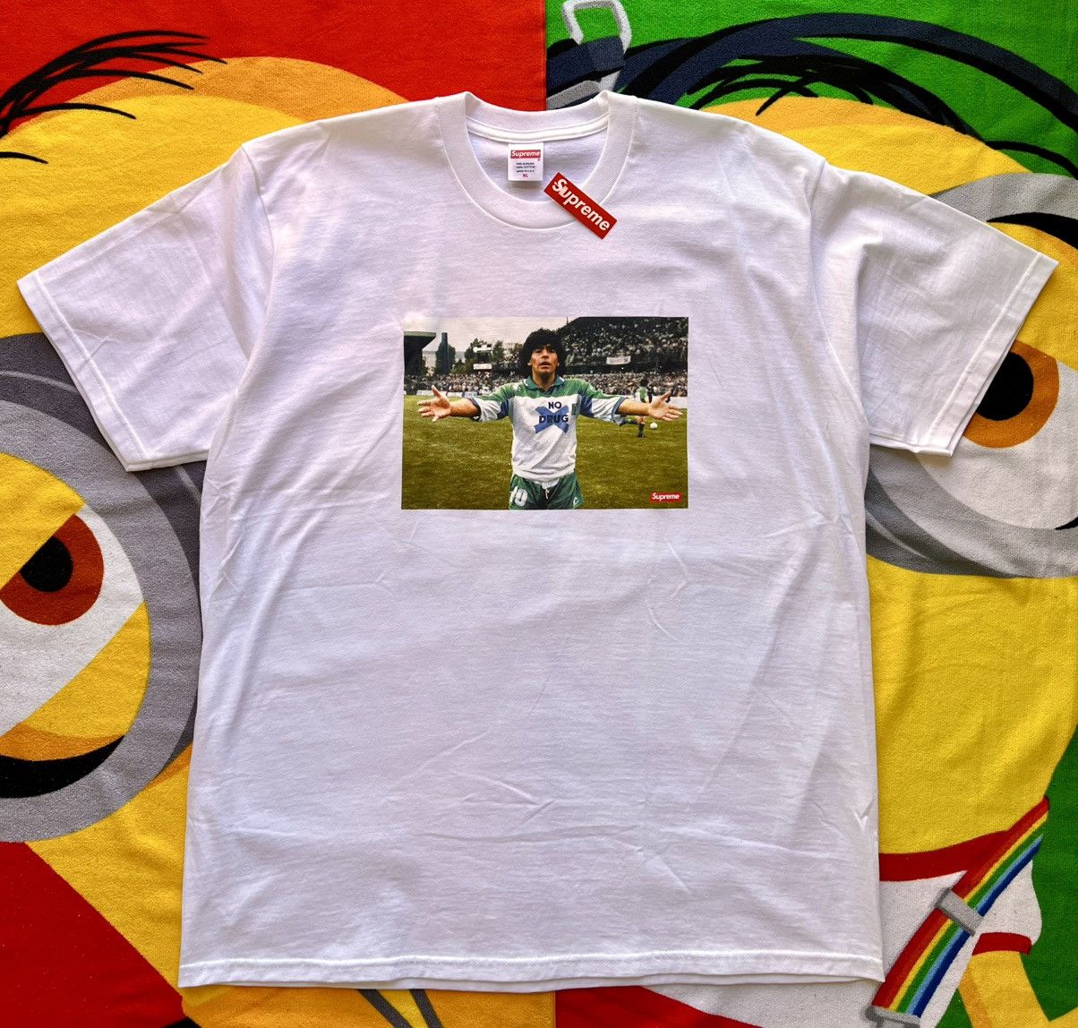 Supreme XL Supreme Maradona Tee white T-shirt football diego drugs Size US XL / EU 56 / 4 - 2 Thumbnail