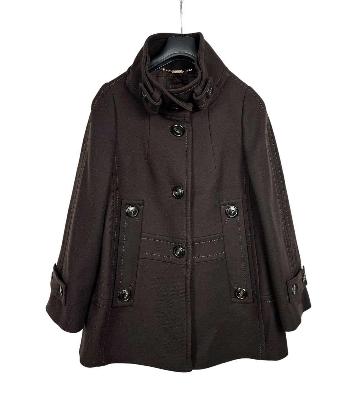 Escada Escada New Wool Brown Coat Women size D40 IT46 Size L / US 10 / IT 46 - 9 Thumbnail