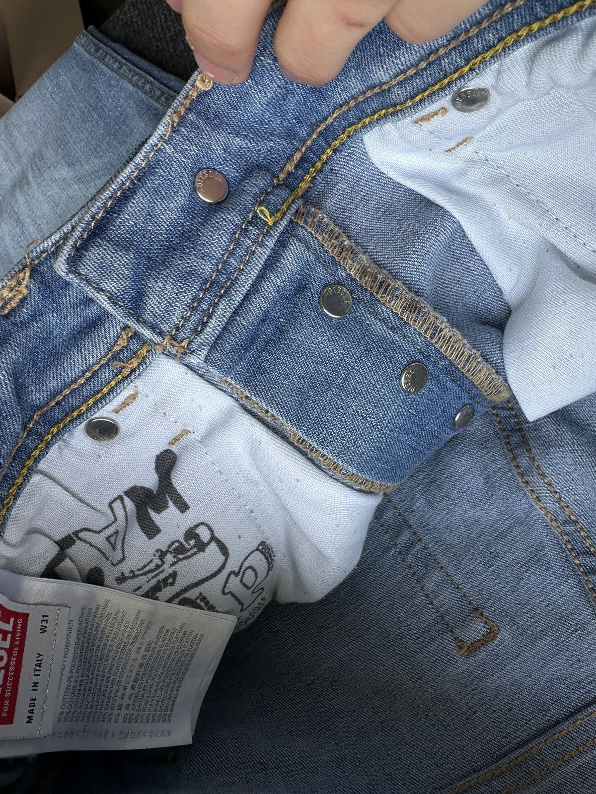 Diesel 🚨 RARE DIESEL MEN DENIM JEANS AVANT GARDE IFSIXWASNINE Y2K Size US 31 - 10 Thumbnail