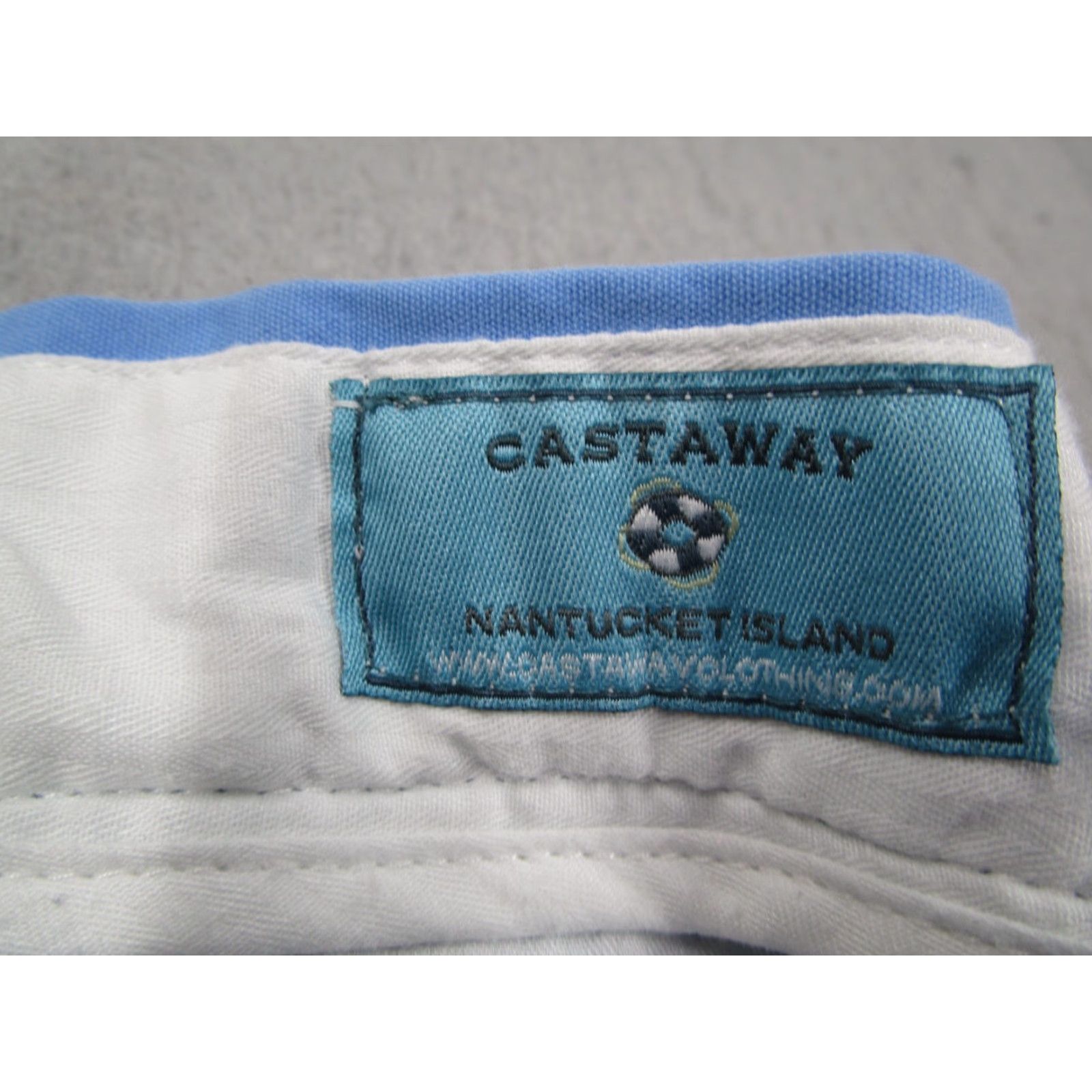 Vintage Castaway Mens 32 Blue AOP Chino Shorts - 8" Inseam, Cotton Canvas, Casual Travel Pockets, Geometric Woody Surfboard, Nantucket, Beach, Preppy Mens Size US 32 / EU 48 - 2 Thumbnail