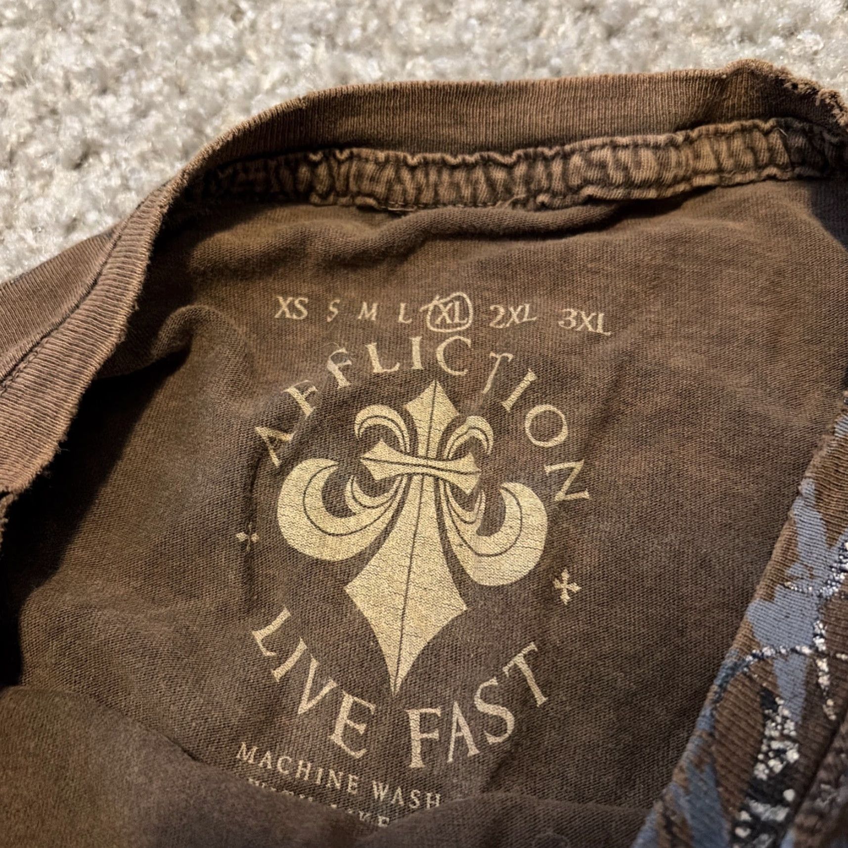 Affliction VINTAGE Affliction T-Shirt Mens M Brown Cyber Grunge Goth Skater Punk Angel Wings 90s Size US M / EU 48-50 / 2 - 5 Thumbnail