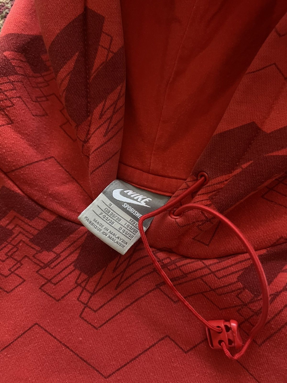 Nike × Vintage 90’s NIKE RETRO Y2K MONOGRAM SWOOSH HOODIE Size US S / EU 44-46 / 1 - 3 Thumbnail