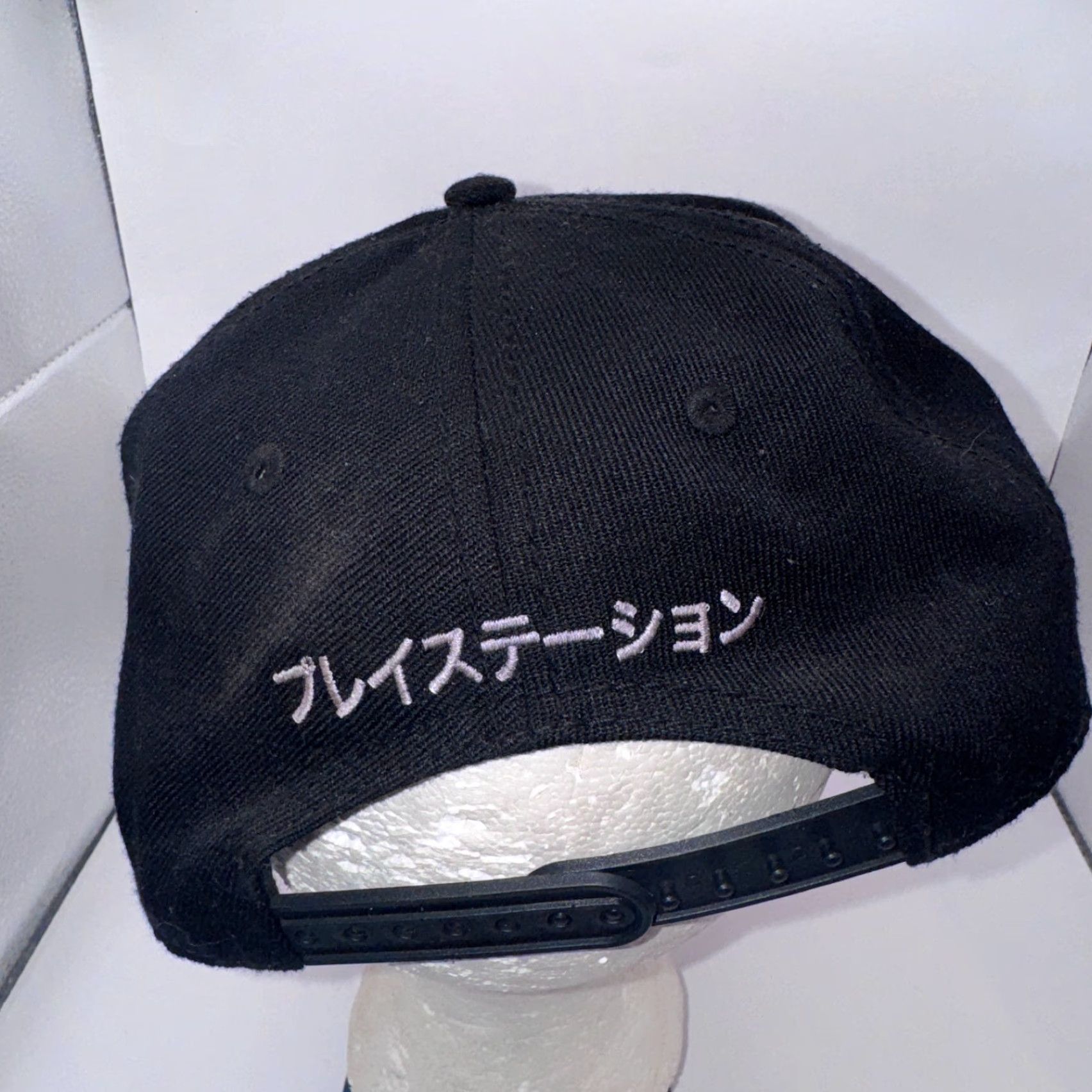 Sony PlayStation Snapback Hat Cap / Black Retro Logo Adjustable Men Cap Japanese Kanji Size ONE SIZE - 3 Thumbnail