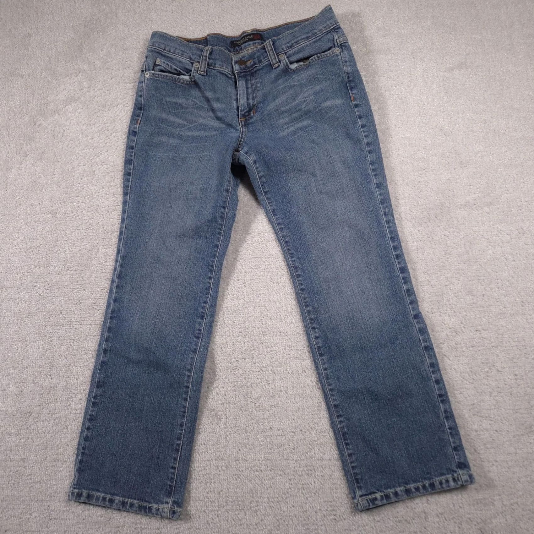 Vintage VINTAGE American Eagle Jeans Womens 4 Straight Leg Denim Mid Rise Blue Cotton Polyester Spandex Size 27" / US 4 / IT 40 - 2 Thumbnail