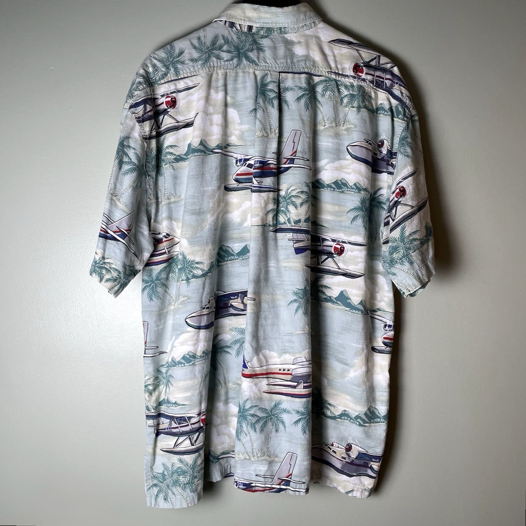 Vintage VINTAGE Weekender Shirt Mens 2XL Blue Airplane Hawaiian Retro Aloha Travel Casual Short Sleeve Button-Up Size US XXL / EU 58 / 5 - 5 Thumbnail