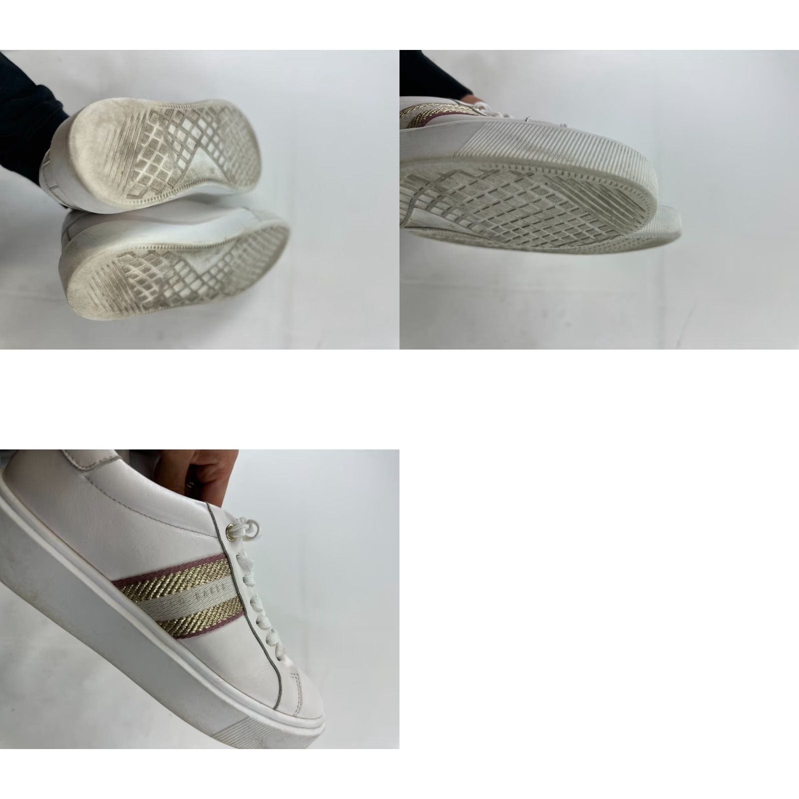 Ted Baker Ted Baker Sneakers Womens US 8.5 EU 39 White Metallic Detail Webbing Trainers Shoes Casual Size US 9 / IT 39 - 8 Thumbnail