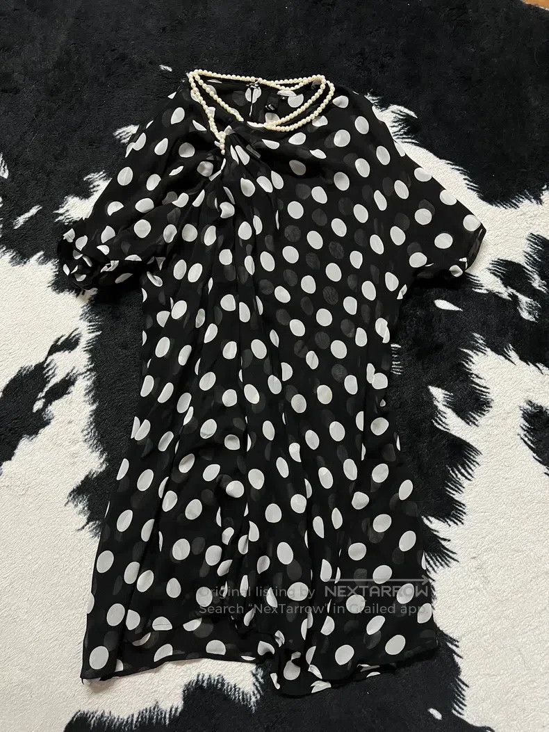 Junya Watanabe Junya Watanabe Double-layer pearl collar polka dot dress Size S / US 4 / IT 40 - 2 Thumbnail