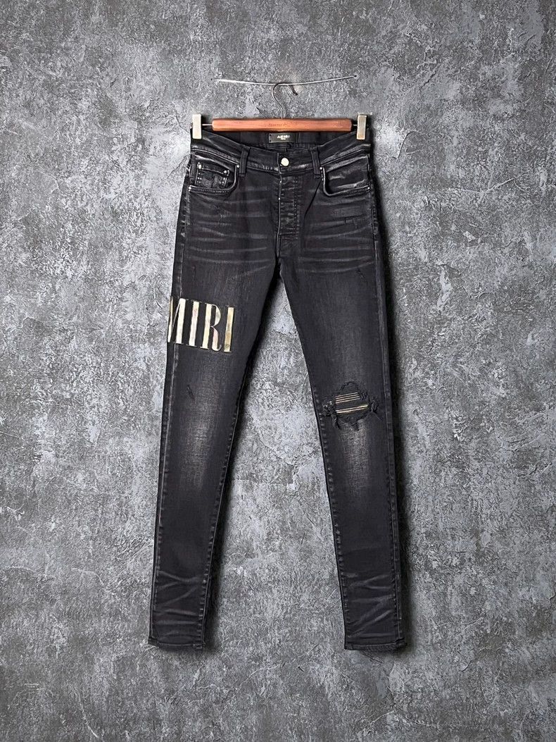 Amiri Amiri letter embroidered destroyed jeans Size US 30 / EU 46 - 1 Thumbnail