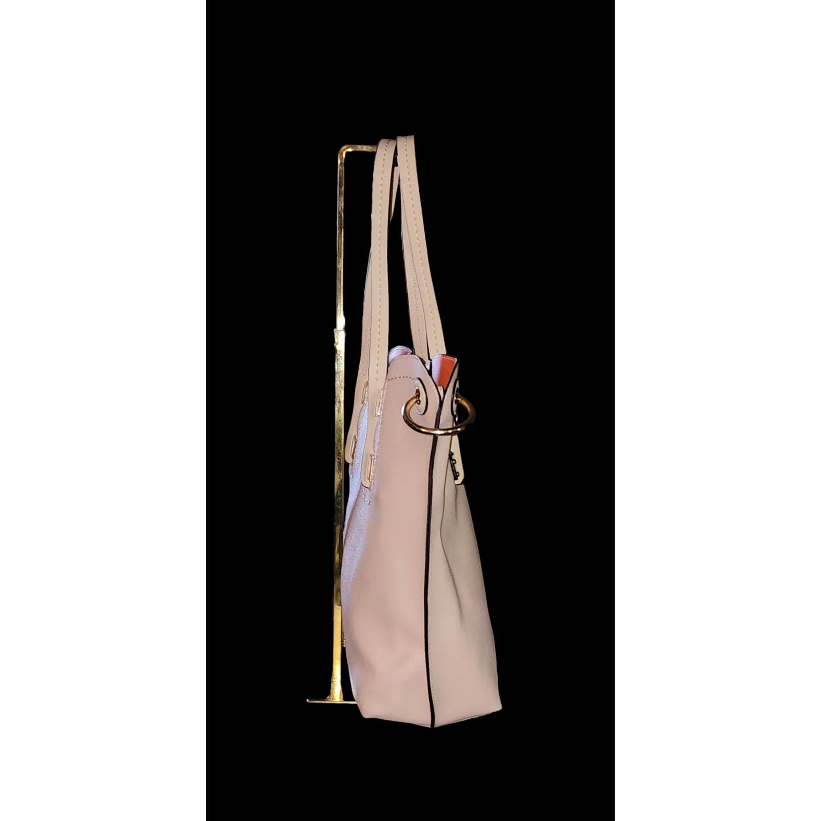 Other Unbranded faux leather pale pink tote with crossbody bag. Size ONE SIZE - 9 Thumbnail