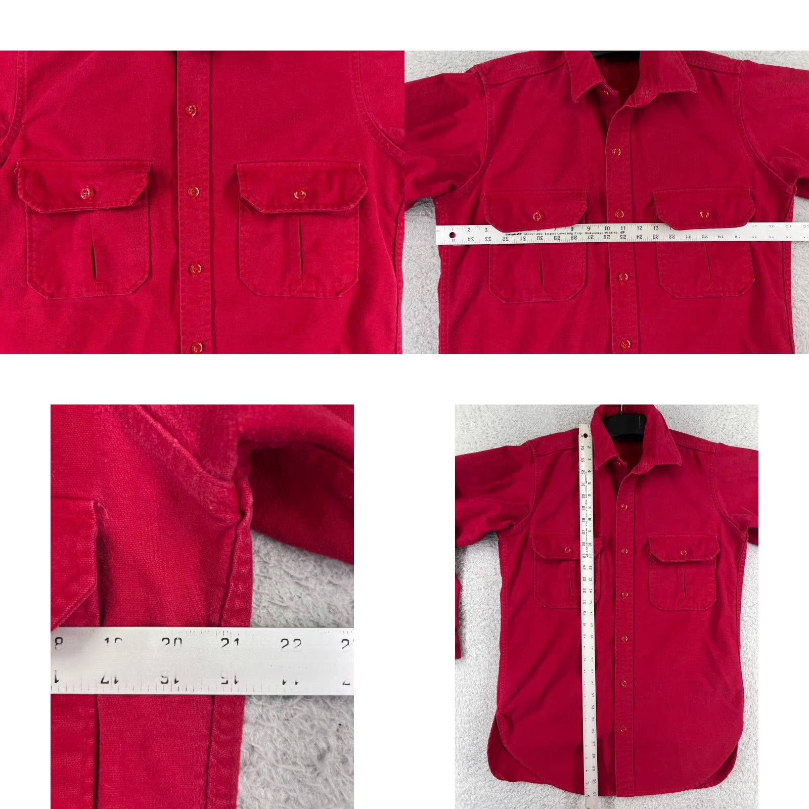 Vintage Cabela's Shirt Men Medium Red Button-Down Long Sleeve Collared USA Theme Pockets All Seasons 100% Cotton Mens Size US M / EU 48-50 / 2 - 8 Thumbnail