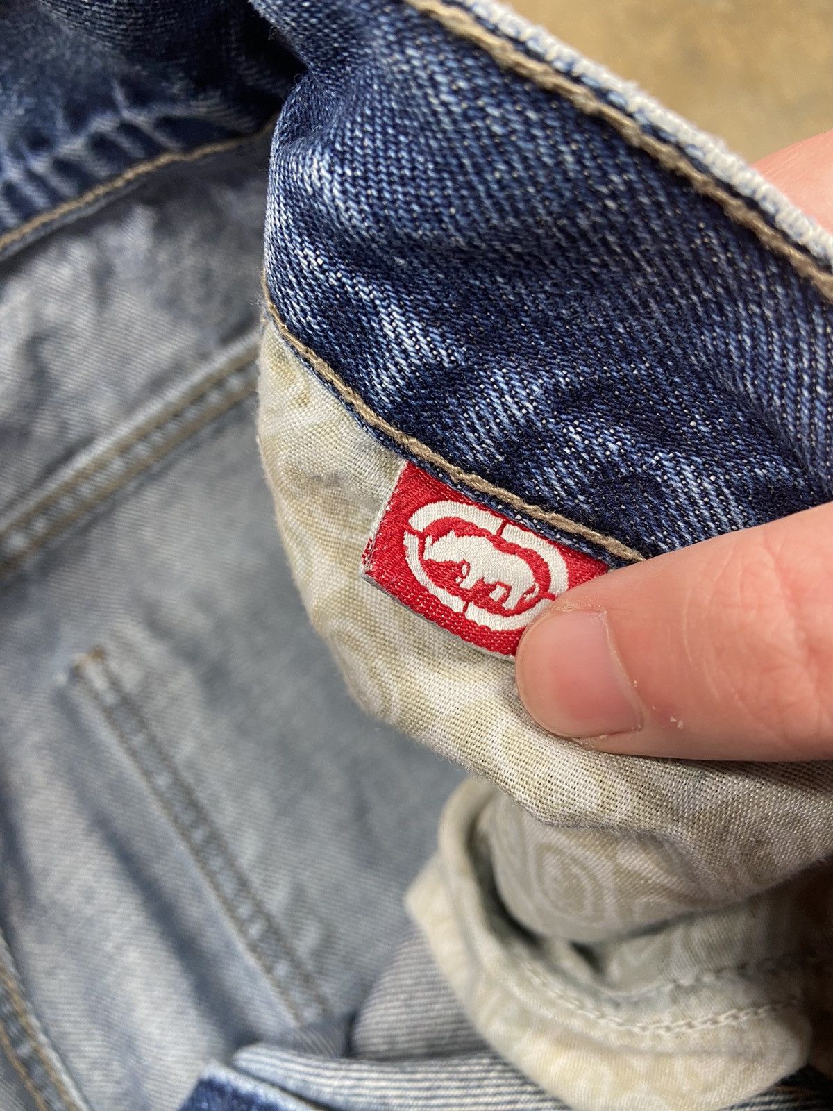 Ecko Unltd. Crazy Vintage Baggy Wide Loose Jnco Style Distressed Jeans Size US 36 / EU 52 - 7 Thumbnail