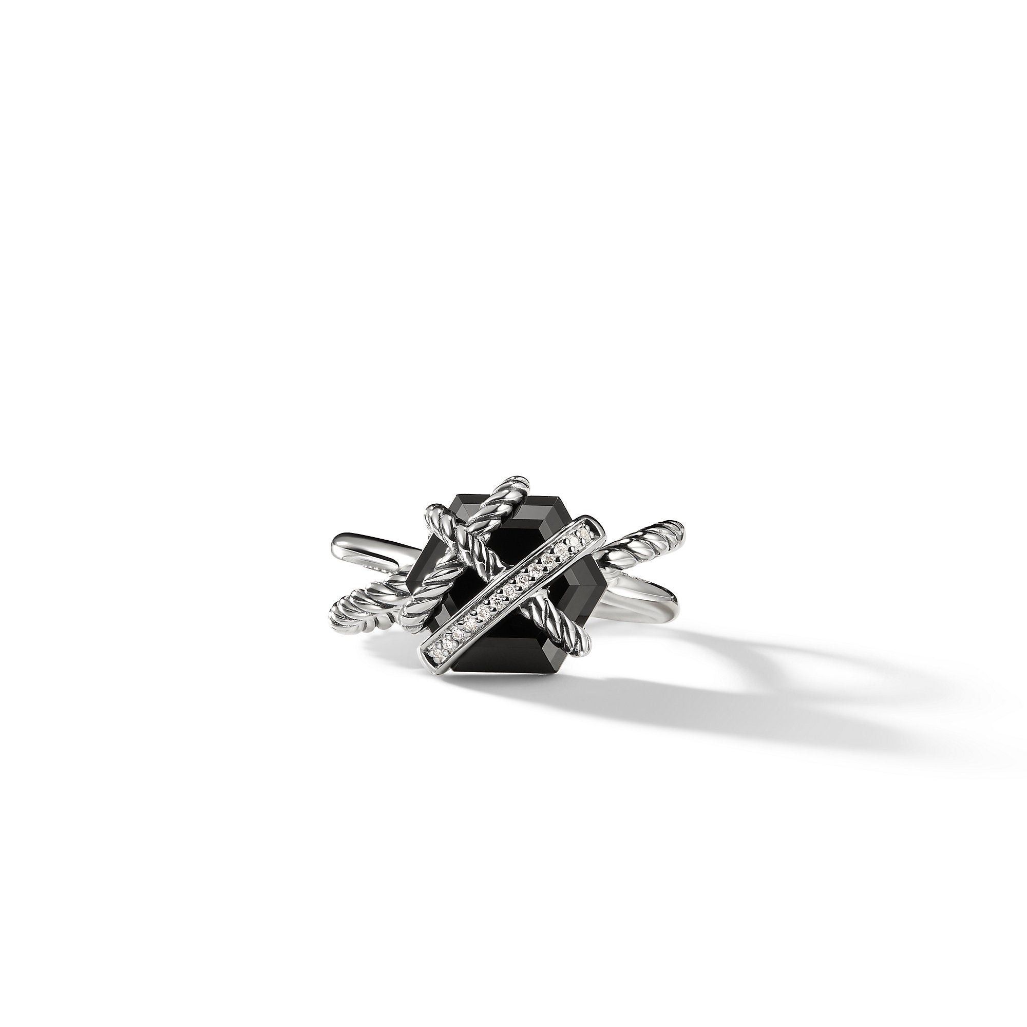 David Yurman o1w1db10325 Wrap Ring in Sterling Silver with Black Onyx Size ONE SIZE - 1 Thumbnail