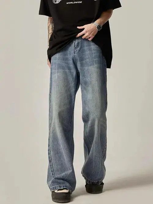 Japanese Brand Street vintage washed straight wide leg jeans Size US 32 / EU 48 - 3 Thumbnail