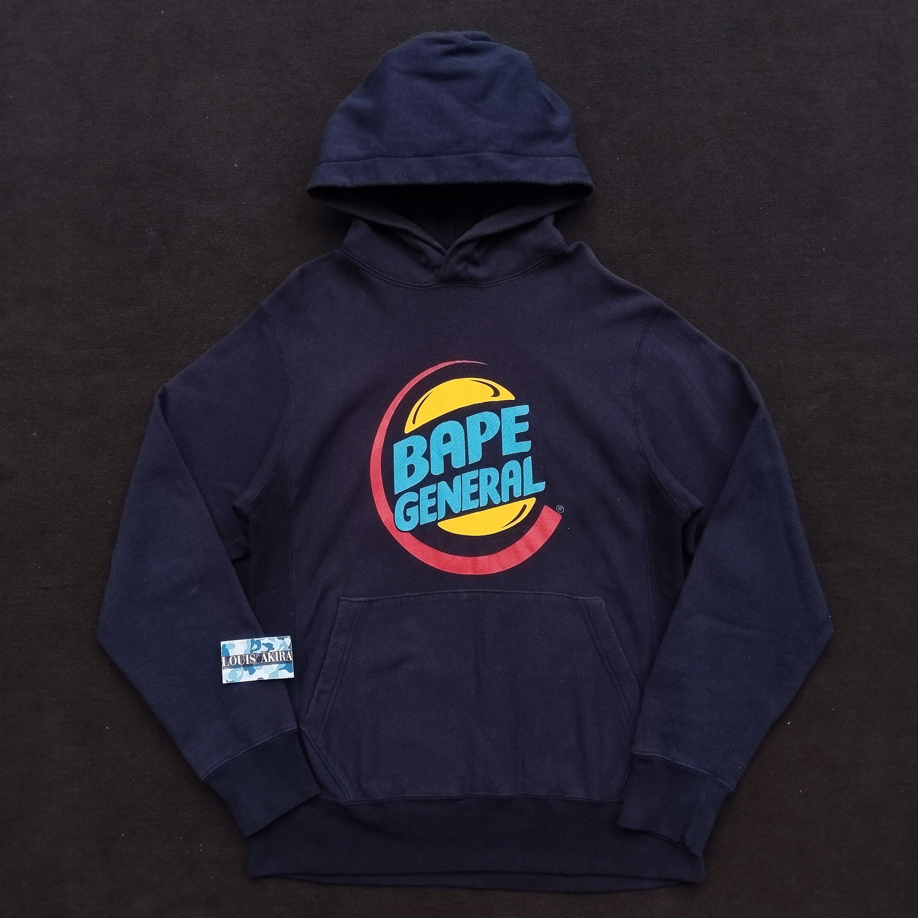 Bape 2004 Vintage Bape General Hamburger Logo Pullover Hoodie Size US S / EU 44-46 / 1 - 1 Thumbnail