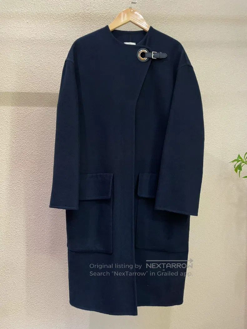 Hermes Classic leather buckle cashmere coat