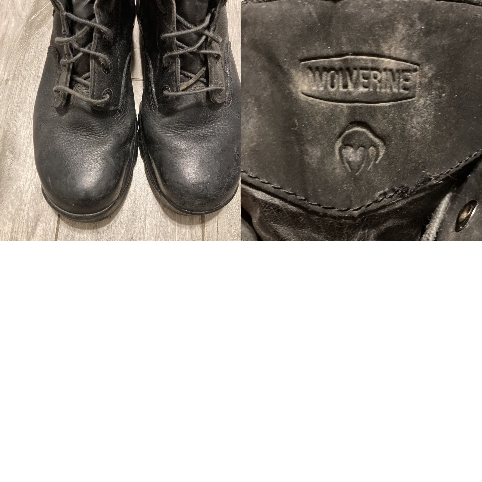 Vintage VINTAGE? (No) Wolverine Boots Men Leather Black Size 11.5 ASTM F2413-11 Construction Leather W08790 Mens Boots Black Leather 11.5 Size US 12 / EU 45 - 8 Thumbnail