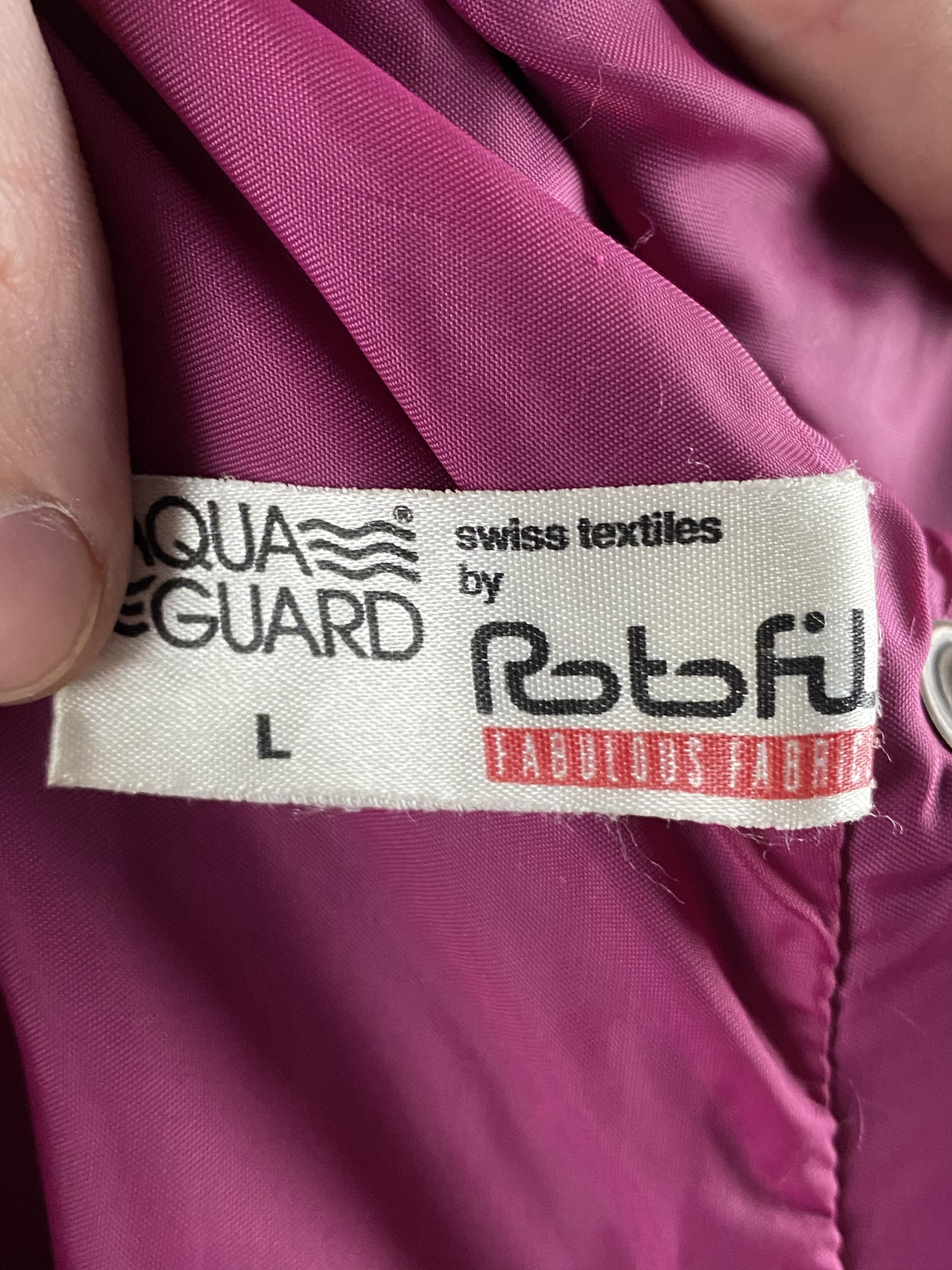 Vintage 90s Aqua Guard Vintage Women's Raincoat - L Purple Nylon Size L / US 10 / IT 46 - 5 Thumbnail