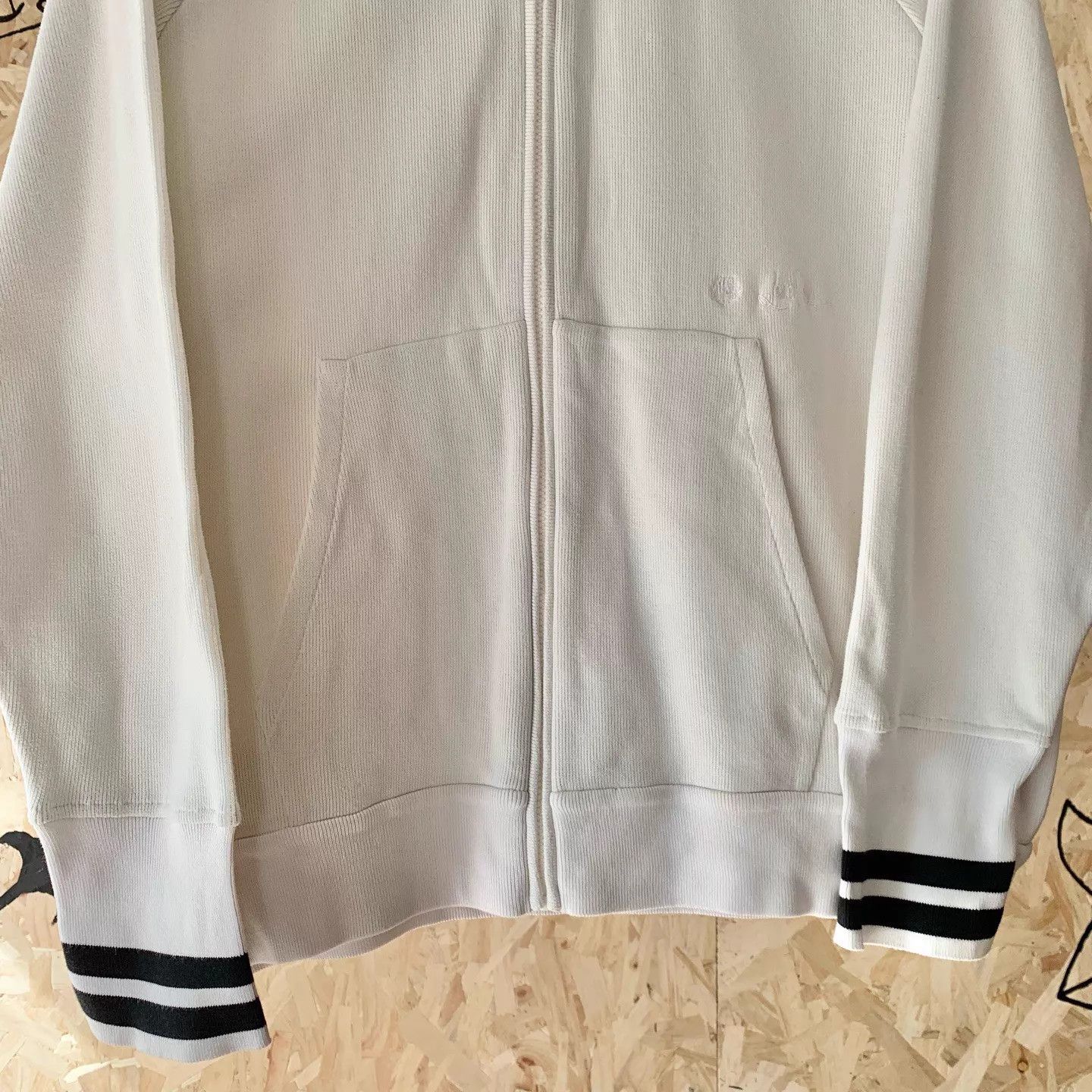 Loro Piana Loro Piana x Fragment White Striped Logo Zip Hood Size US XL / EU 56 / 4 - 4 Thumbnail