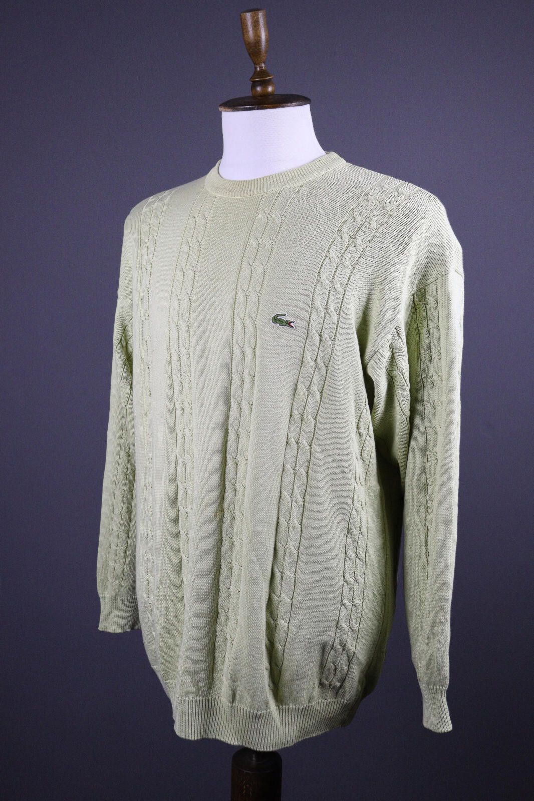 Lacoste Lacoste Vintage Yellow Men Cable Knit Sweater Size 5 / L Size US L / EU 52-54 / 3 - 1 Thumbnail