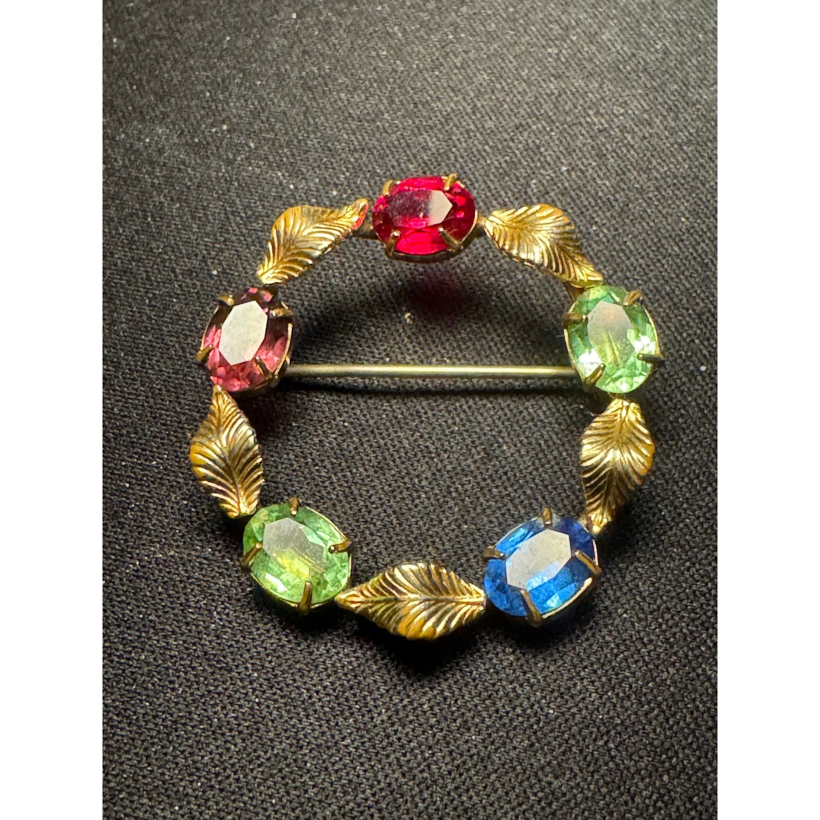 Other Vintage 1/20 12k Gold Filled Glass Faceted Stones Brooch Size ONE SIZE - 1 Thumbnail