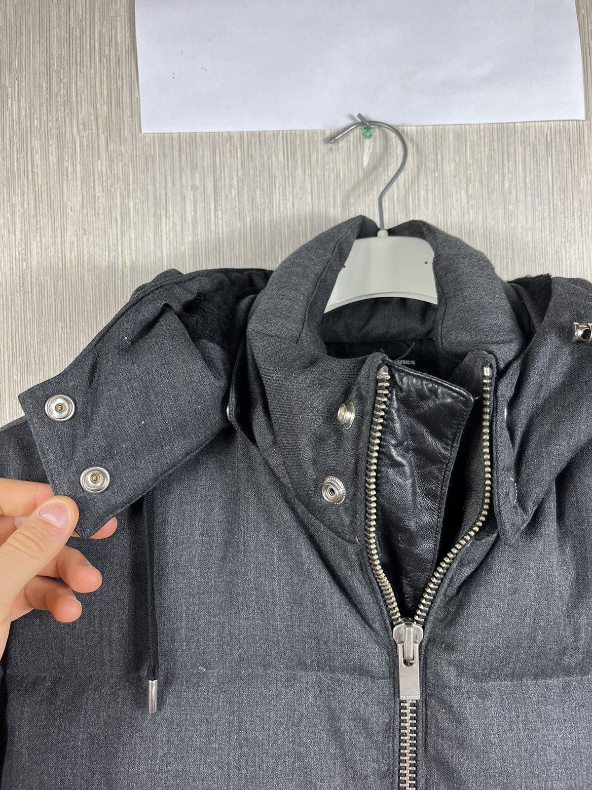 Designer × The Kooples The Kooples wool down puffer jacket hooded leather acs Size US M / EU 48-50 / 2 - 15 Thumbnail