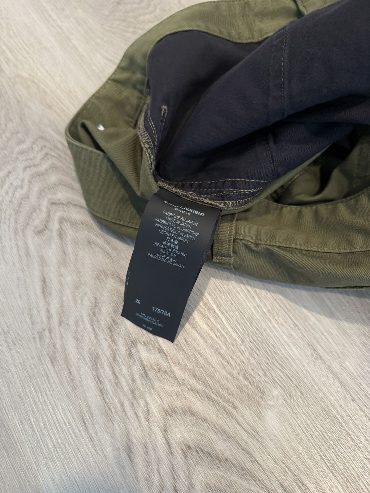Saint Laurent Paris s/s 2024 olive denim cut pants!! Size US 32 / EU 48 - 7 Thumbnail