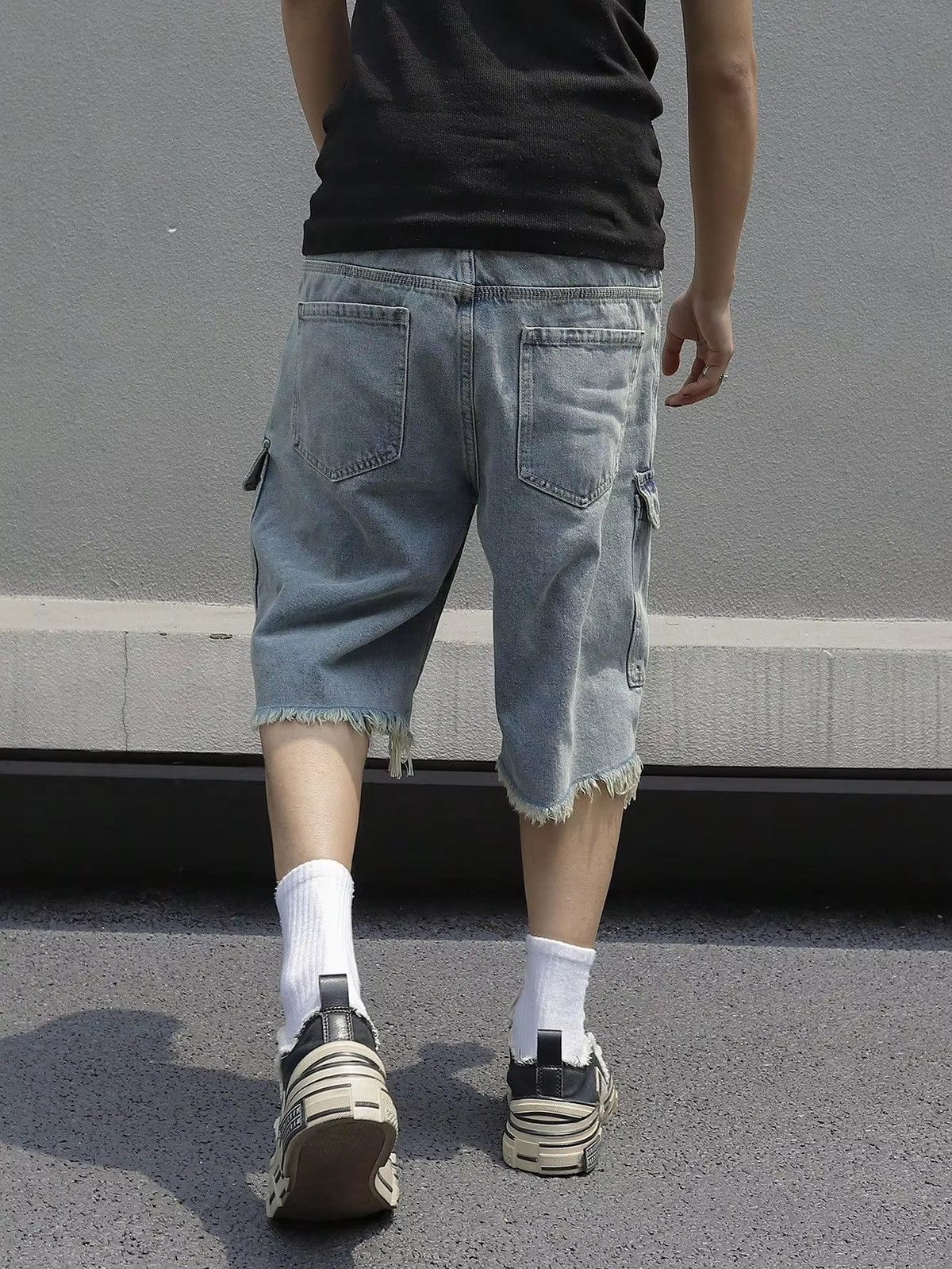 Jean Kasuga x Ahata Vintage Retro Cargo Denim Jeans shorts Size US 38 / EU 54 - 3 Thumbnail