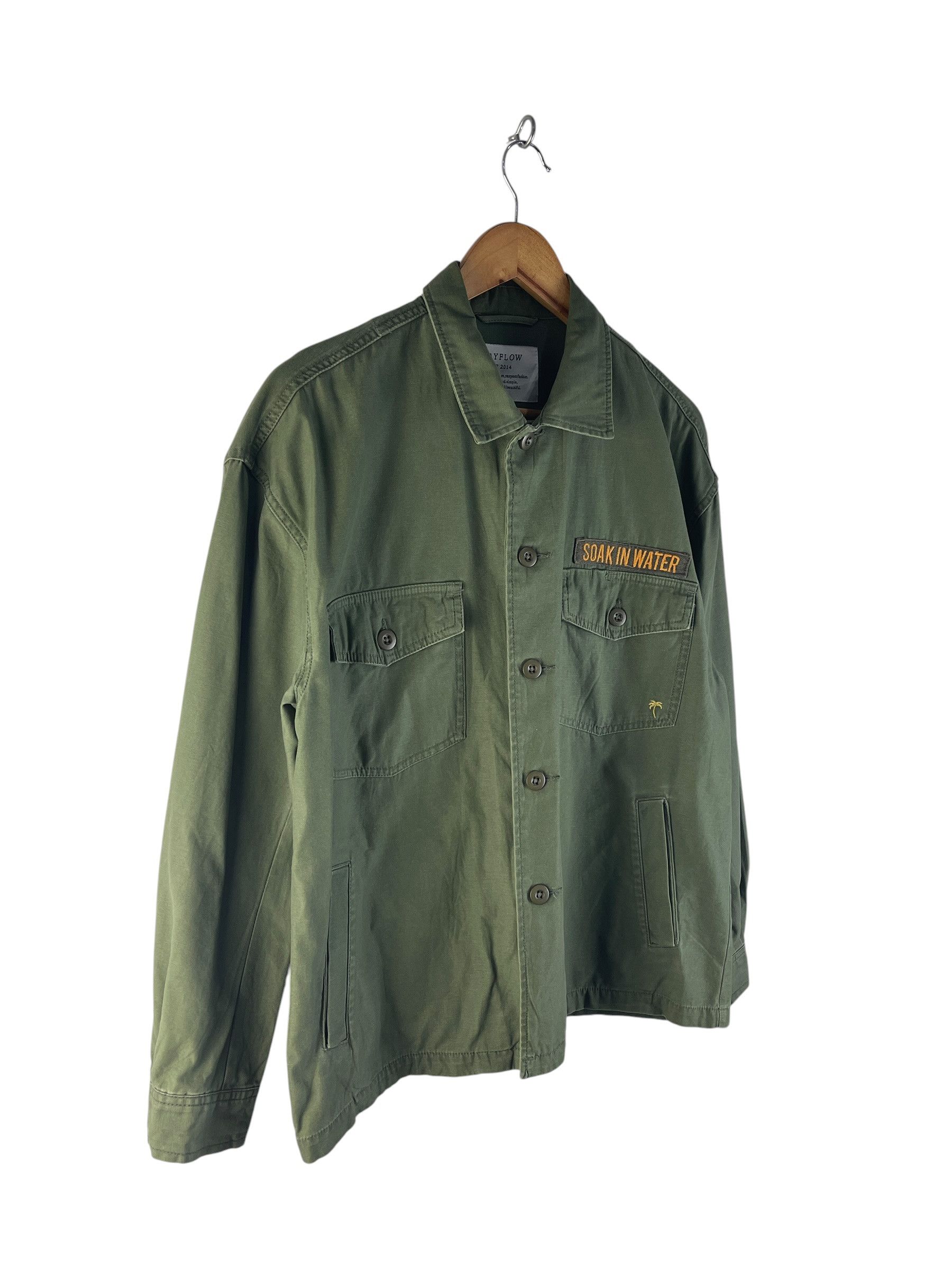 Japanese Brand BAYFLOW Military Utility Shirt Jacket Olive Green Soak In Size US L / EU 52-54 / 3 - 5 Thumbnail