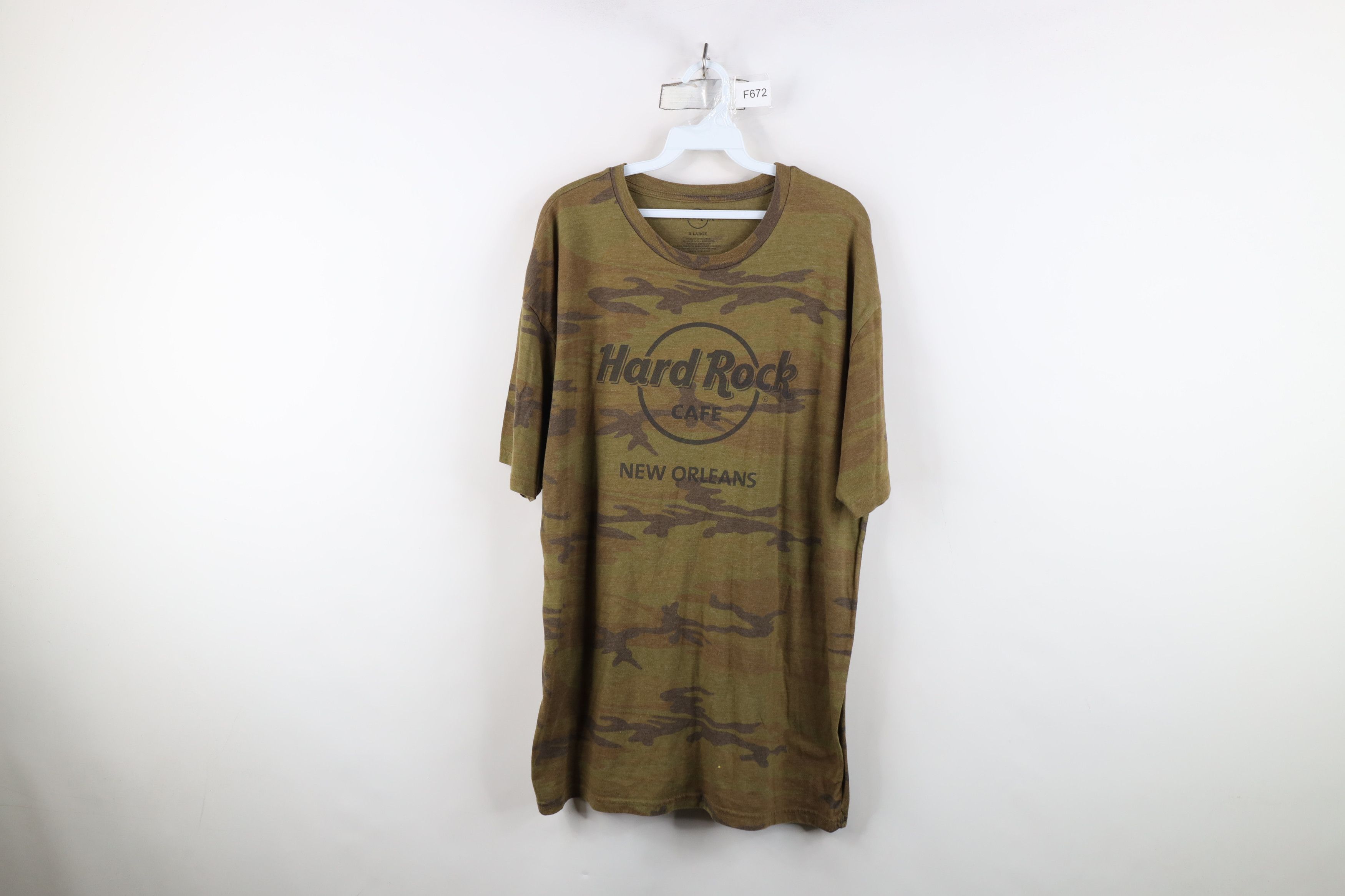Hard Rock Cafe Y2K Hard Rock Cafe Spell Out New Orleans Camouflage T-Shirt Size US XL / EU 56 / 4 - 1 Thumbnail