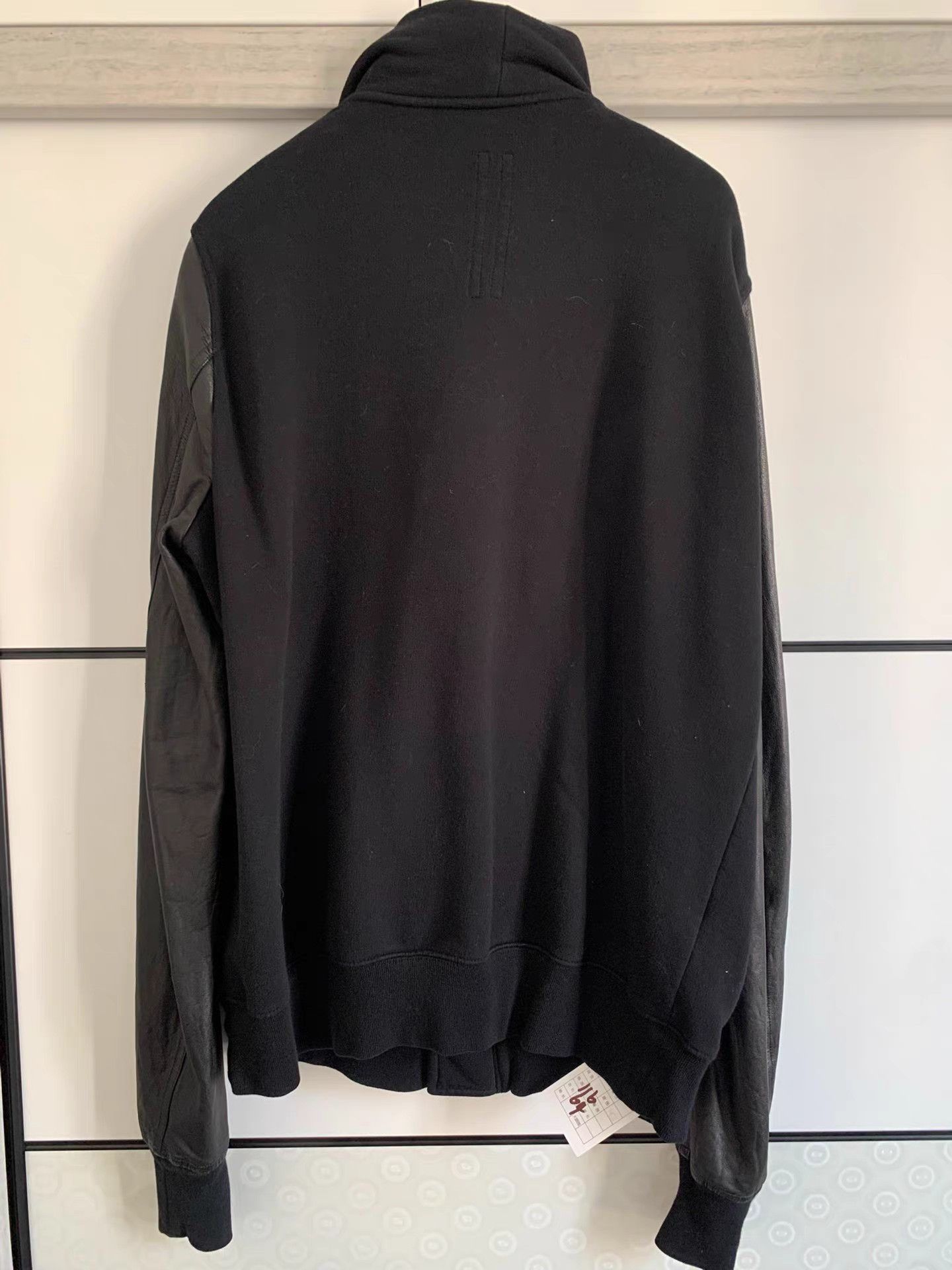 Rick Owens Rick Owens Mainline Stand Collar Leather Sleeve Zip Jacket Size US L / EU 52-54 / 3 - 2 Thumbnail