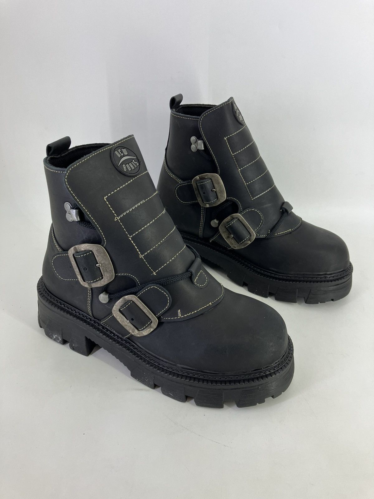 Vintage New Boris genuine leather chunky platform ankle boots boots Size US 8 / EU 41 - 2 Thumbnail