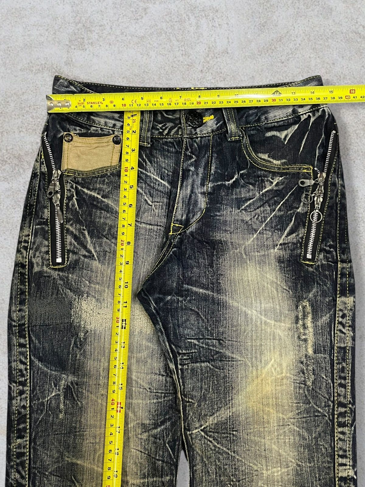Le Grande Bleu (L.G.B.) Japanese Gothic And Punk Style Rusty Mud Wash Skull Jeans Size US 30 / EU 46 - 19 Thumbnail