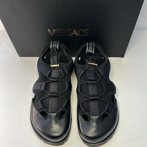 Versace New Authentic Versace logo-debossed caged sandals Size US 8.5 / EU 41-42 - 4 Thumbnail