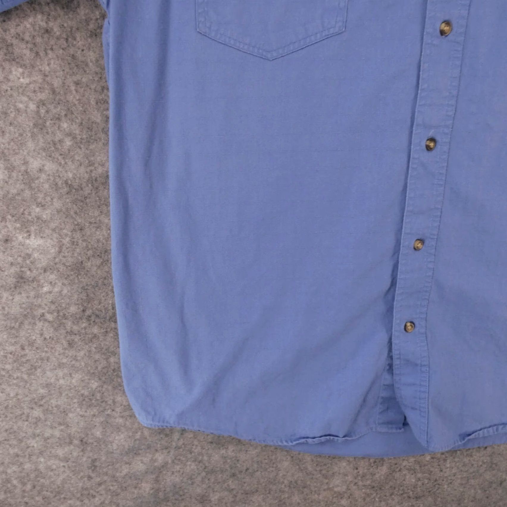 Roper Roper Shirt Mens XL Short Sleeve Button-Up Blue Textured Casual Size US XL / EU 56 / 4 - 4 Thumbnail