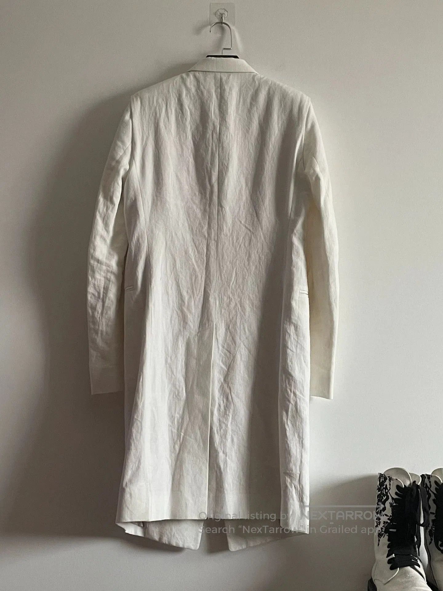 Ann Demeulemeester White Long Tailored Coat. Size US XXS / EU 40 - 5 Thumbnail