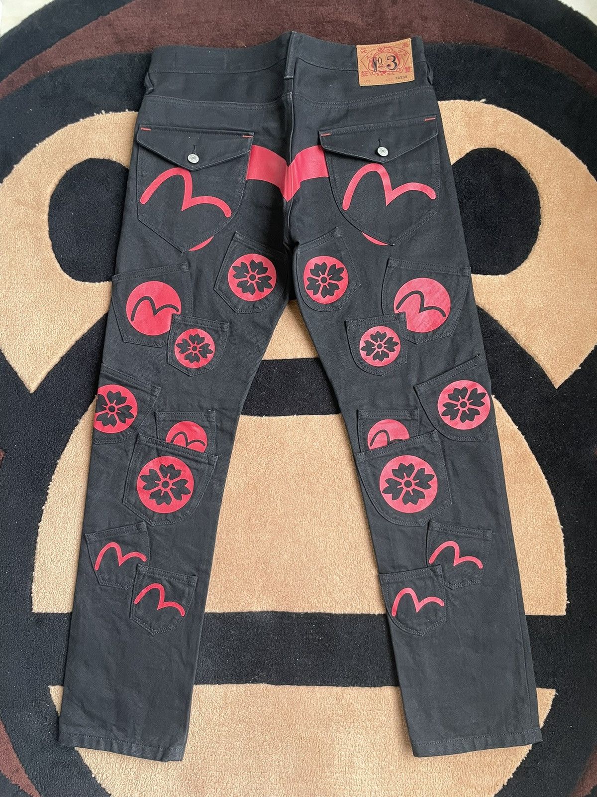 Evisu Evisu multi-pocket daicock black denim jeans,size:32x34 Size US 32 / EU 48 - 1 Thumbnail