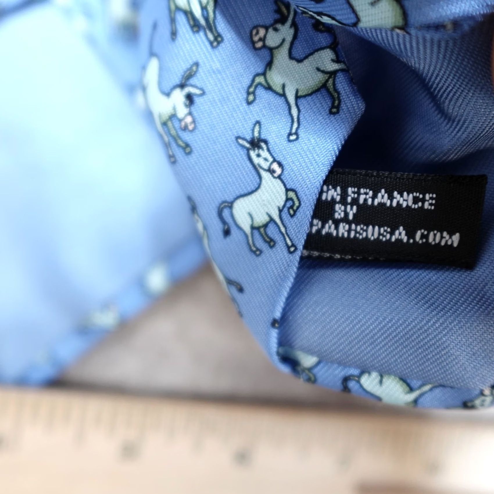 Vintage United State Senate Tie Blue Donkeys Party Animal France Made in Paris Silk Classic Size ONE SIZE - 5 Thumbnail