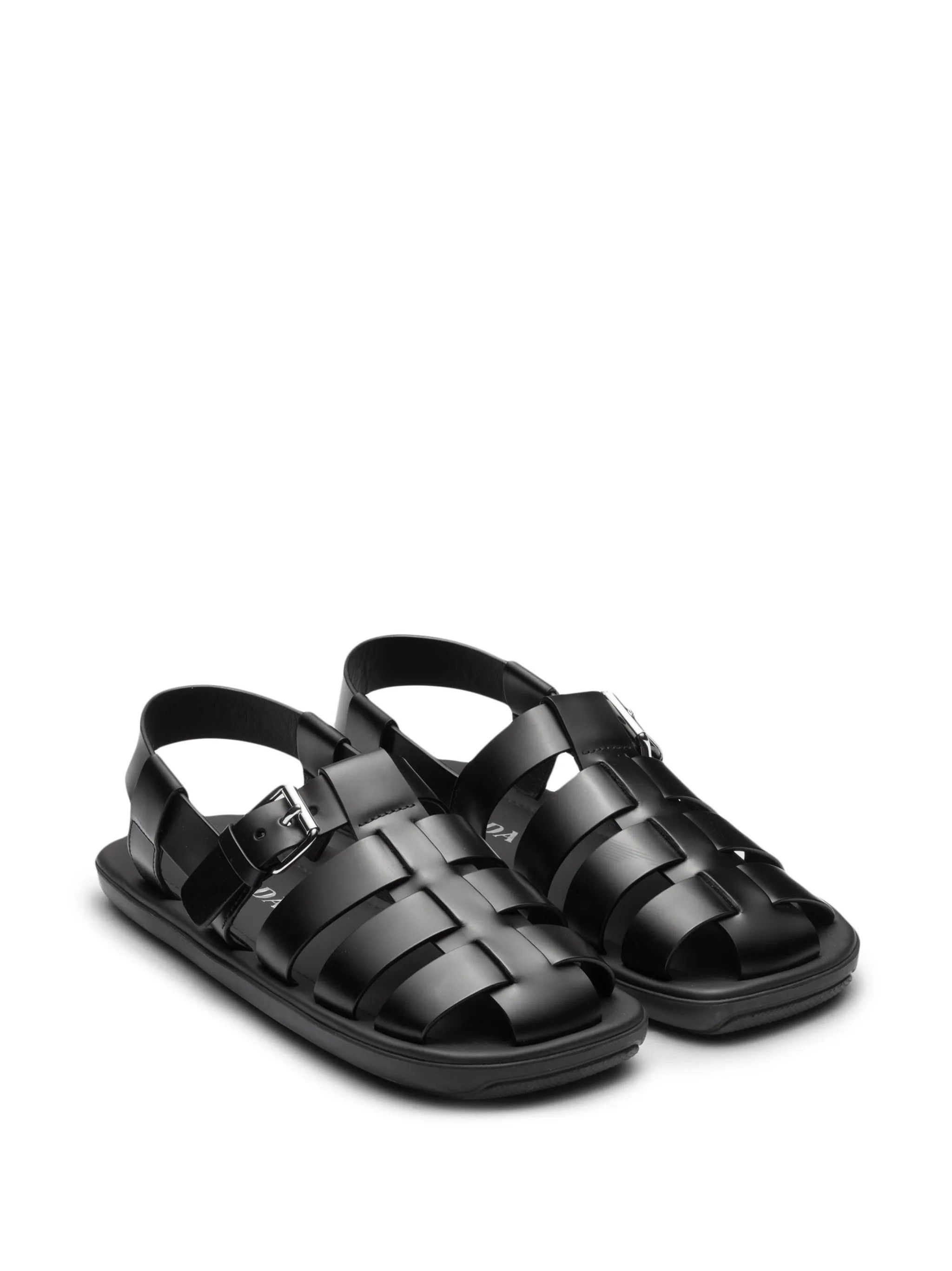 Prada o1bcso1str1025 Spazzolato Flat Sandals Overlapping Straps Size US 9 / EU 42 - 1 Thumbnail