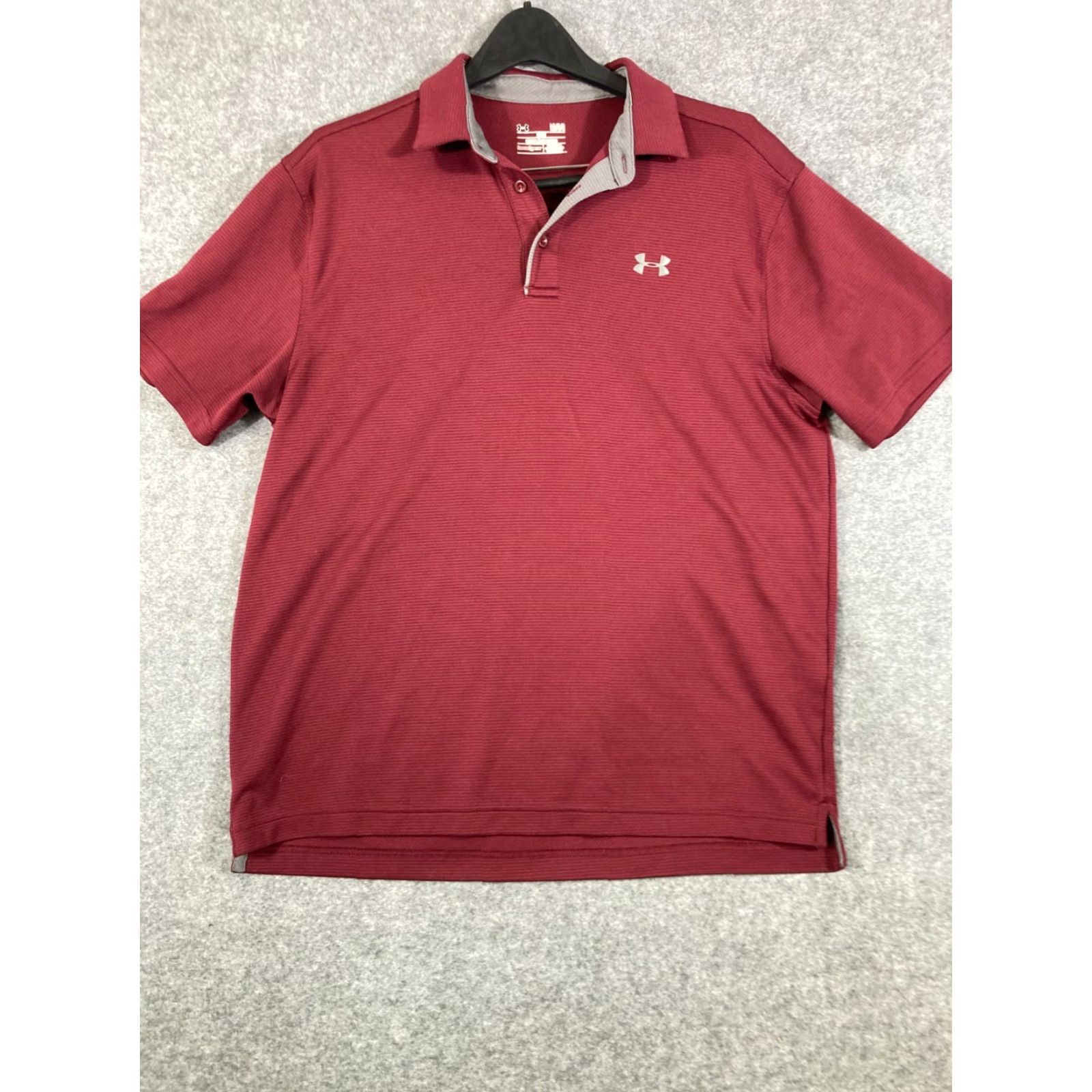 Under Armour Under Armour HeatGear Polo Shirt Mens L Maroon Athletic Performance Loose Fit Shirt Short Sleeve Mens L Maroon Under Armour HeatGear Polo Shirt Size US L / EU 52-54 / 3 - 2 Thumbnail