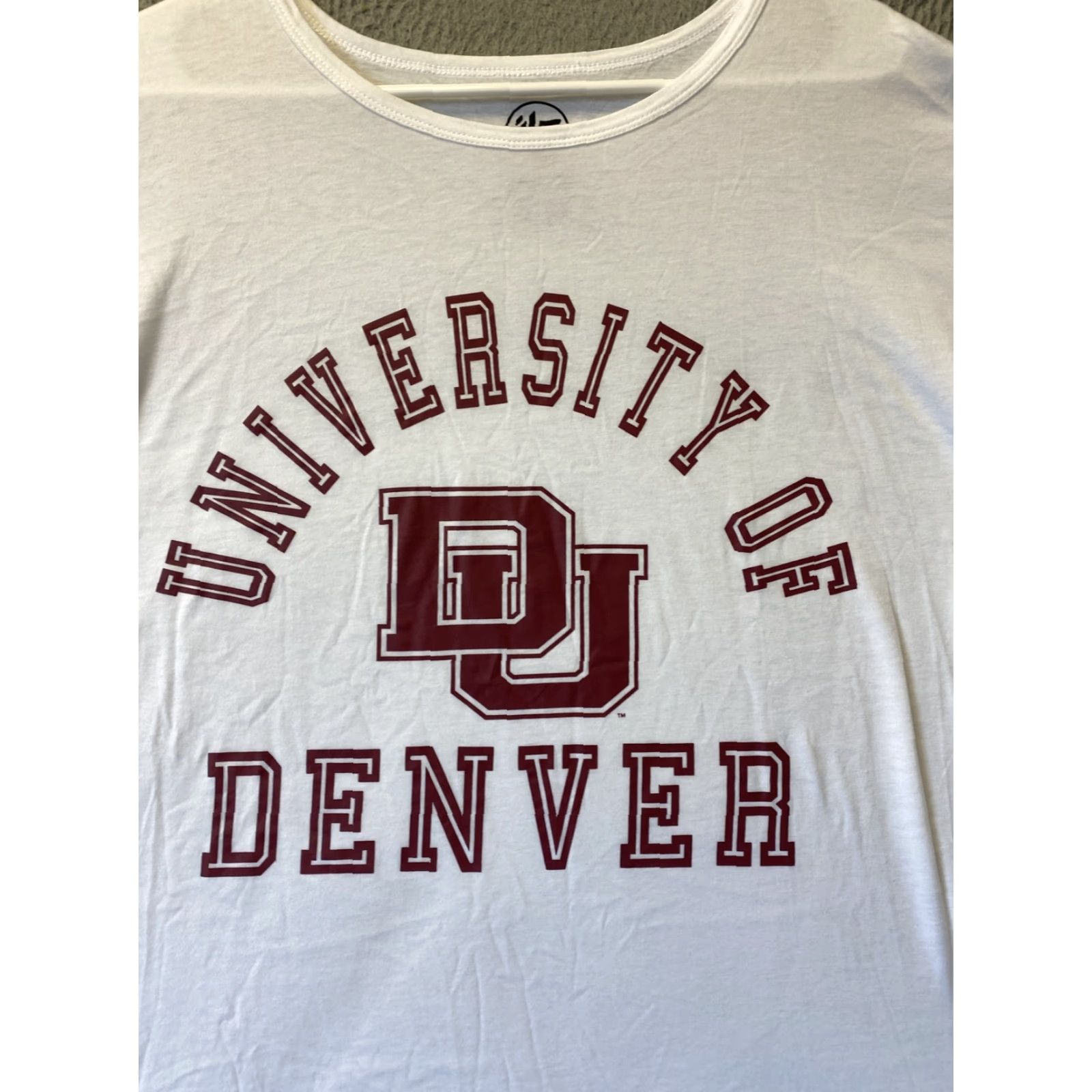 J Brand '47 Denver University Long Sleeve Tee Women's Size L White Casual Jersey Oversized Size L / US 10 / IT 46 - 3 Thumbnail